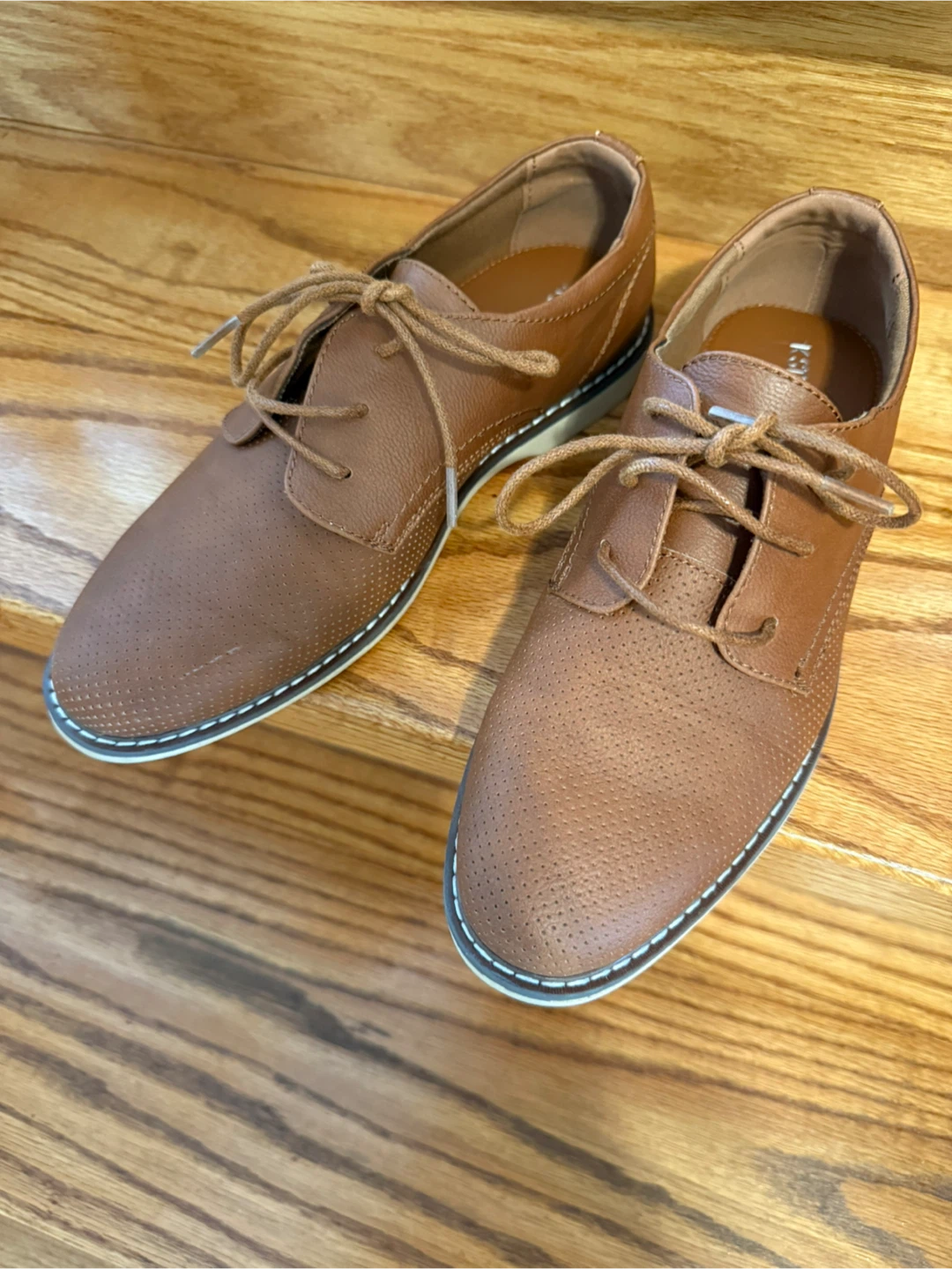 Drayviel Men's Brown Perforated Oxford Shoes - Size 37