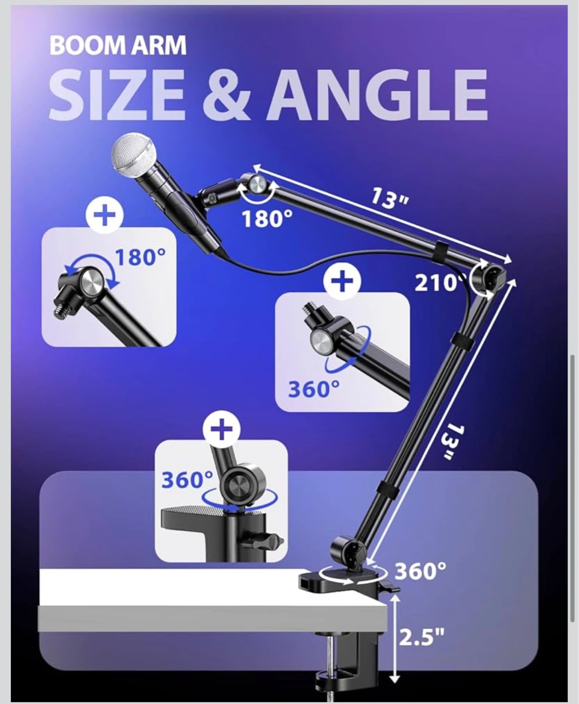 Adjustable Microphone Boom Arm Stand - photo 4