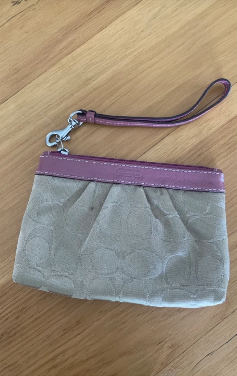 Coach Signature Canvas Wristlet
