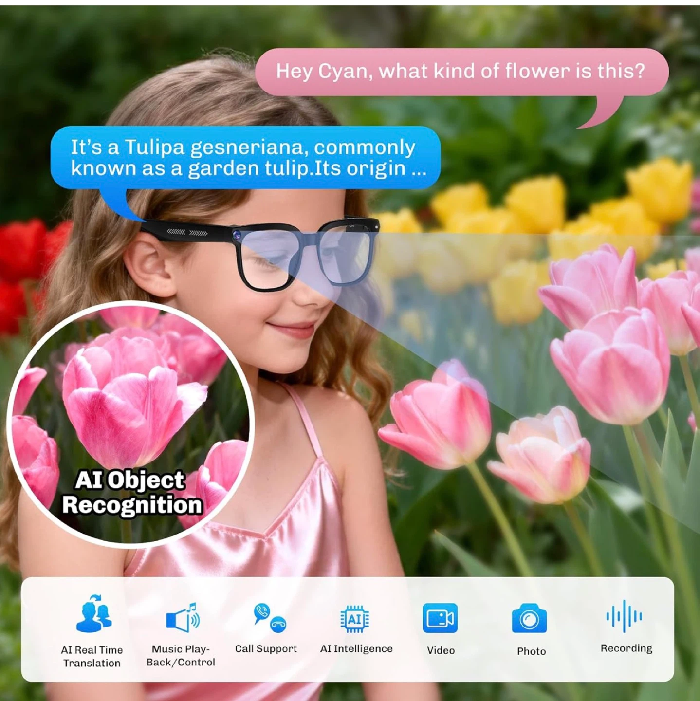 Smart Glasses with 4K Camera and AI Translation - photo 5