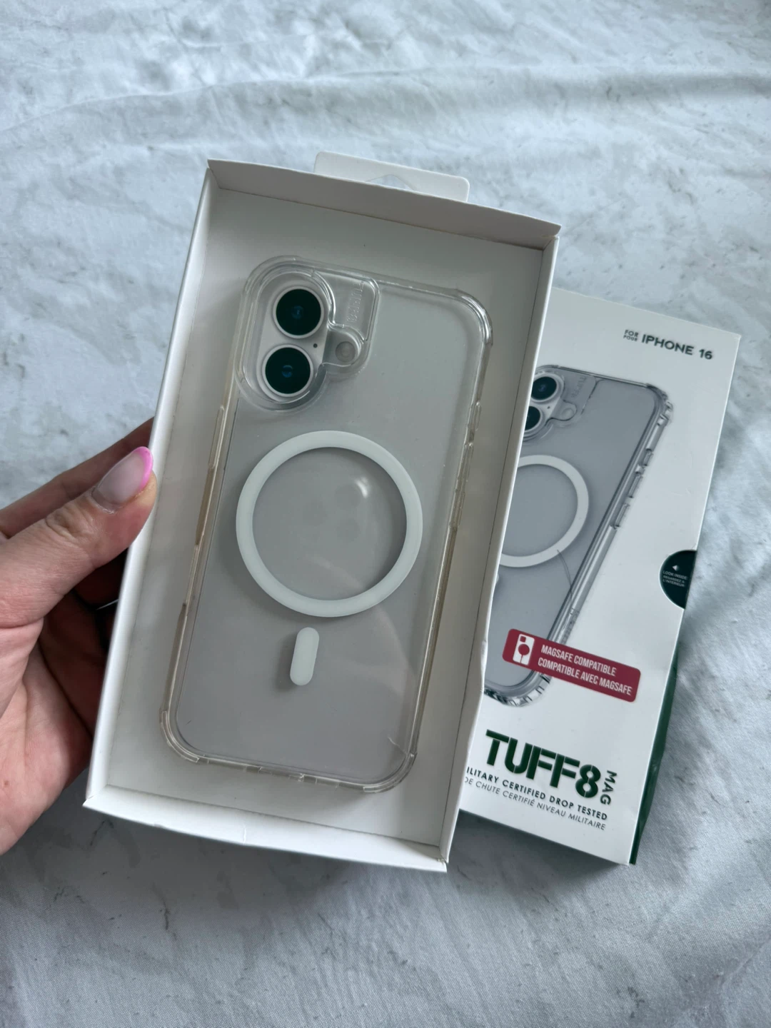 TUFF8 MagSafe Compatible Clear Phone Case for iPhone 16