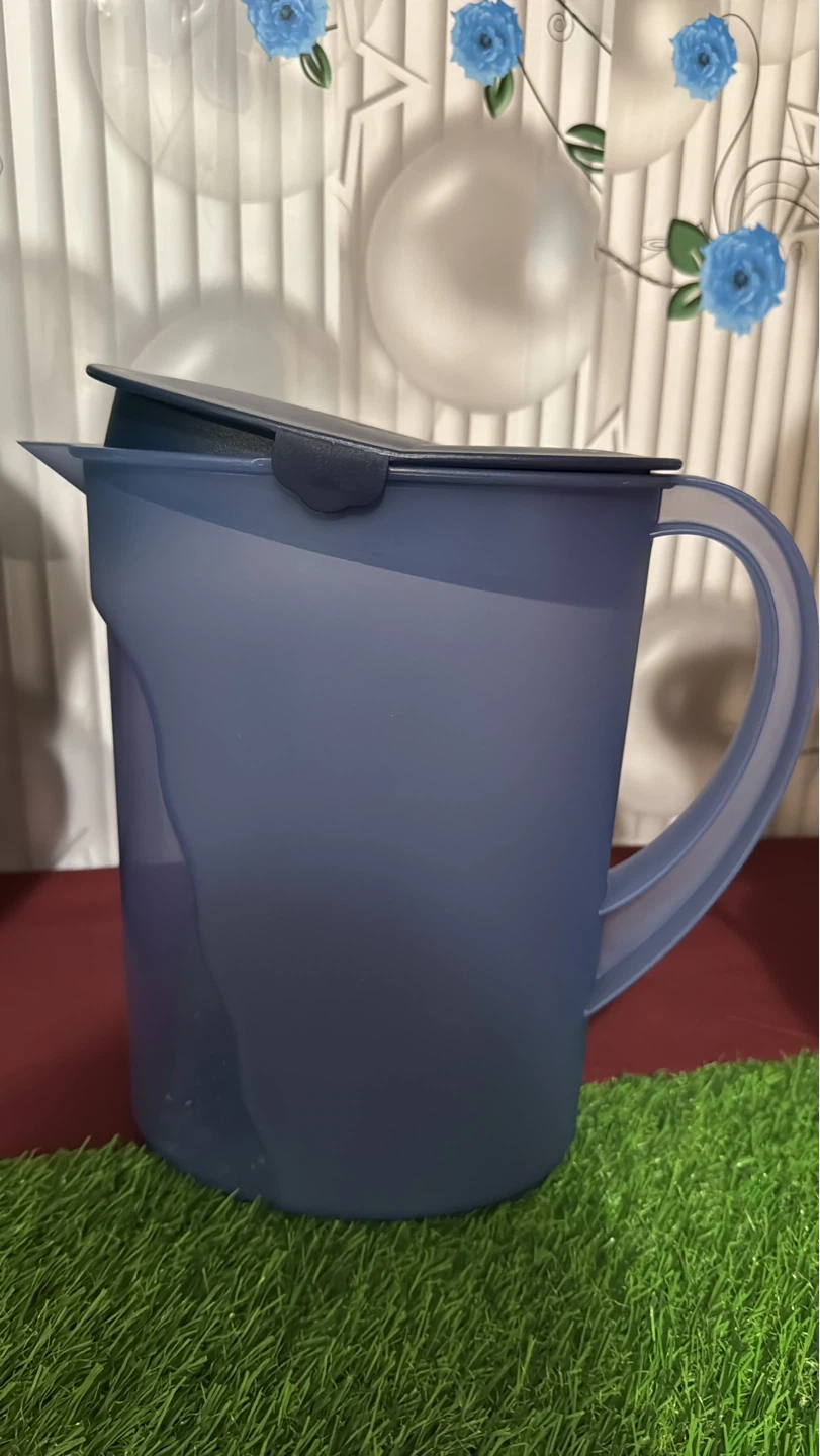 Frosted Blue Pitcher with Lid