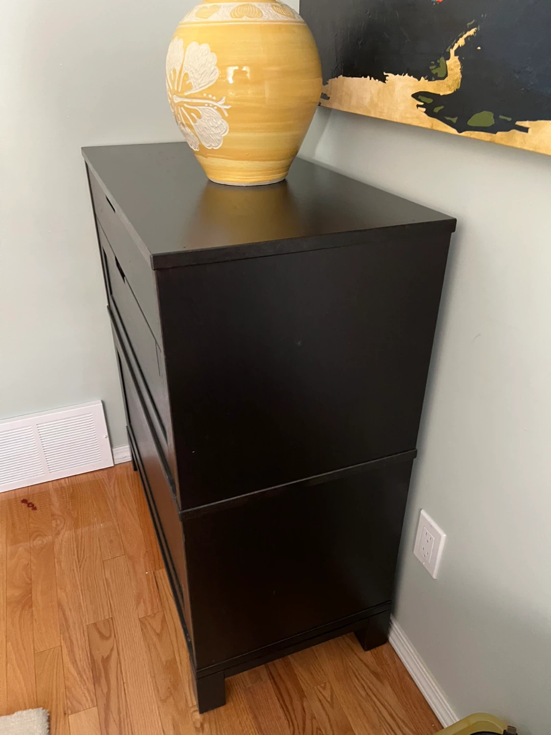 Dark wood filing cabinet and Two drawer storage - photo 2