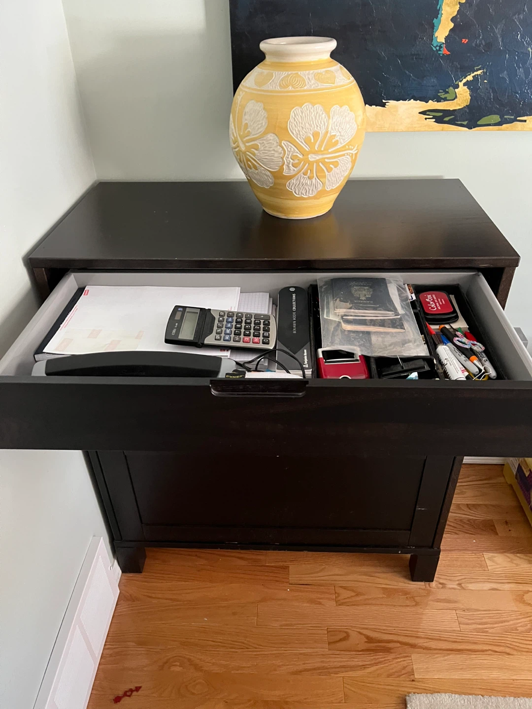 Dark wood filing cabinet and Two drawer storage - photo 3