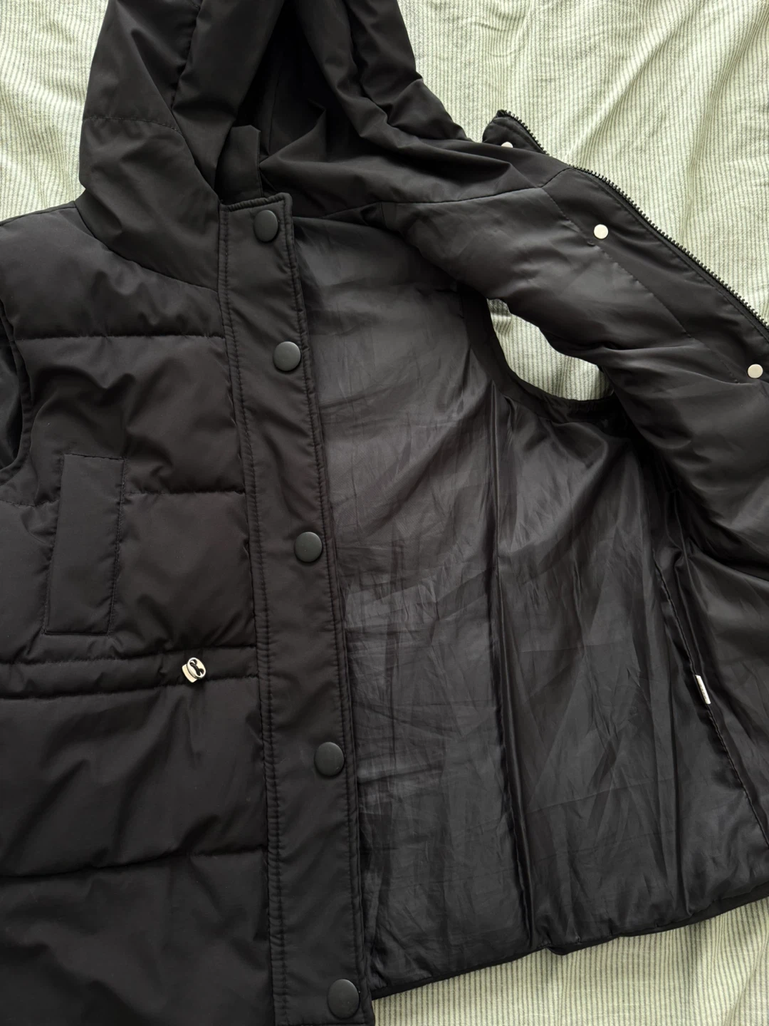 Black Puffer Vest with Hood - photo 4