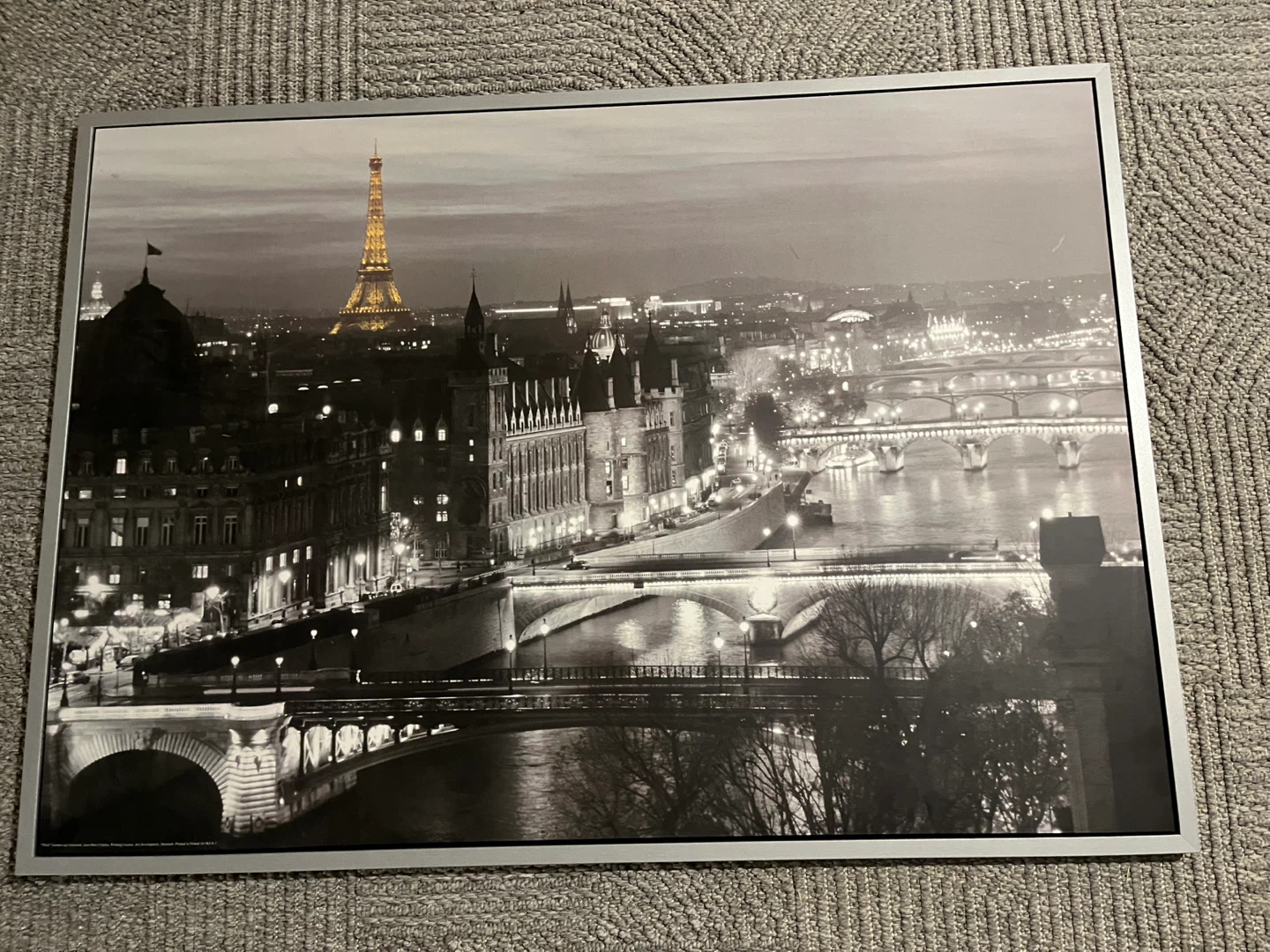 Framed Paris Skyline Wall Art Print 140x100cm
