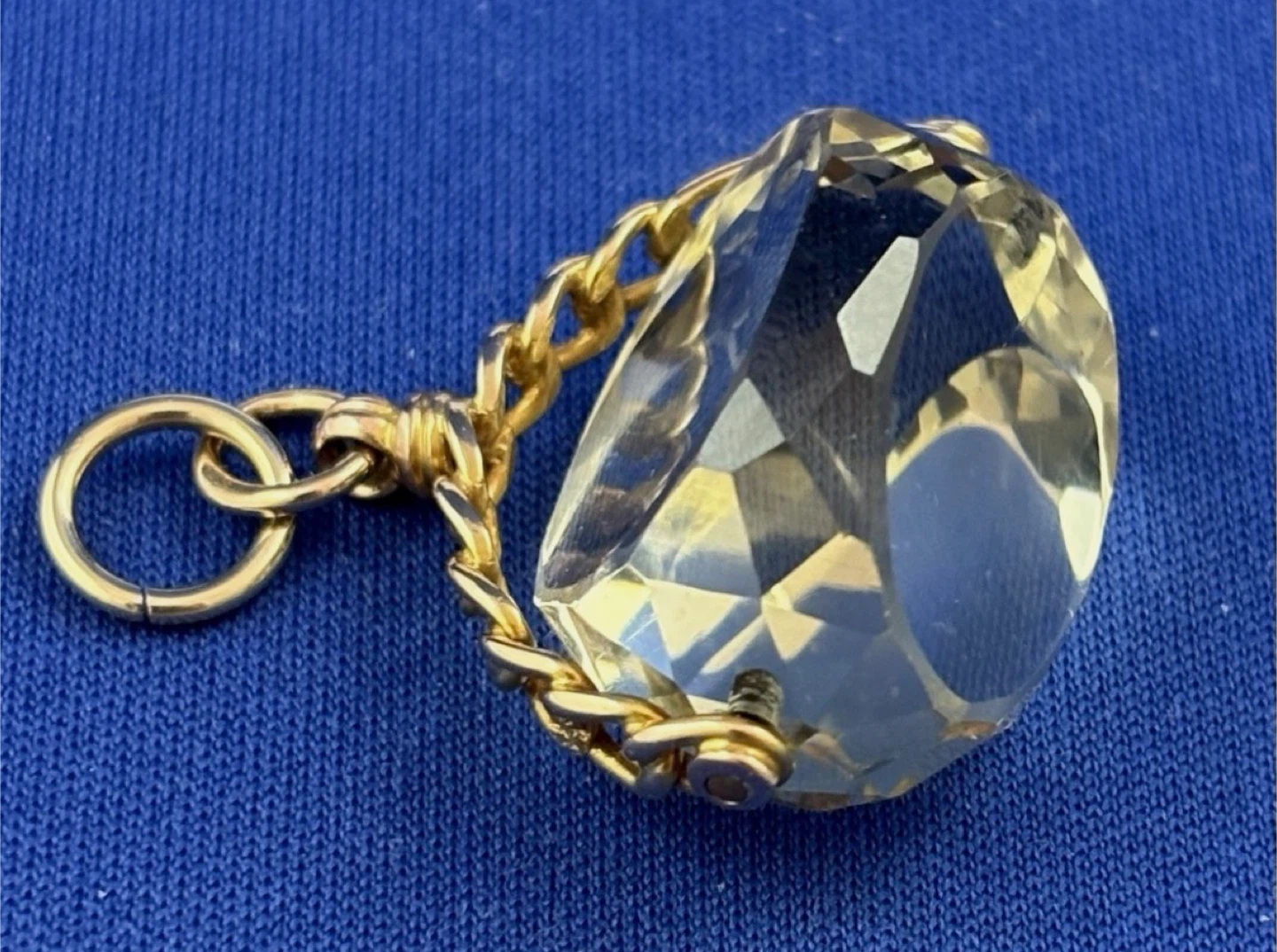 Antique Citrine Gemstone & 9CT Gold  Spinner Watch FOB - photo 2