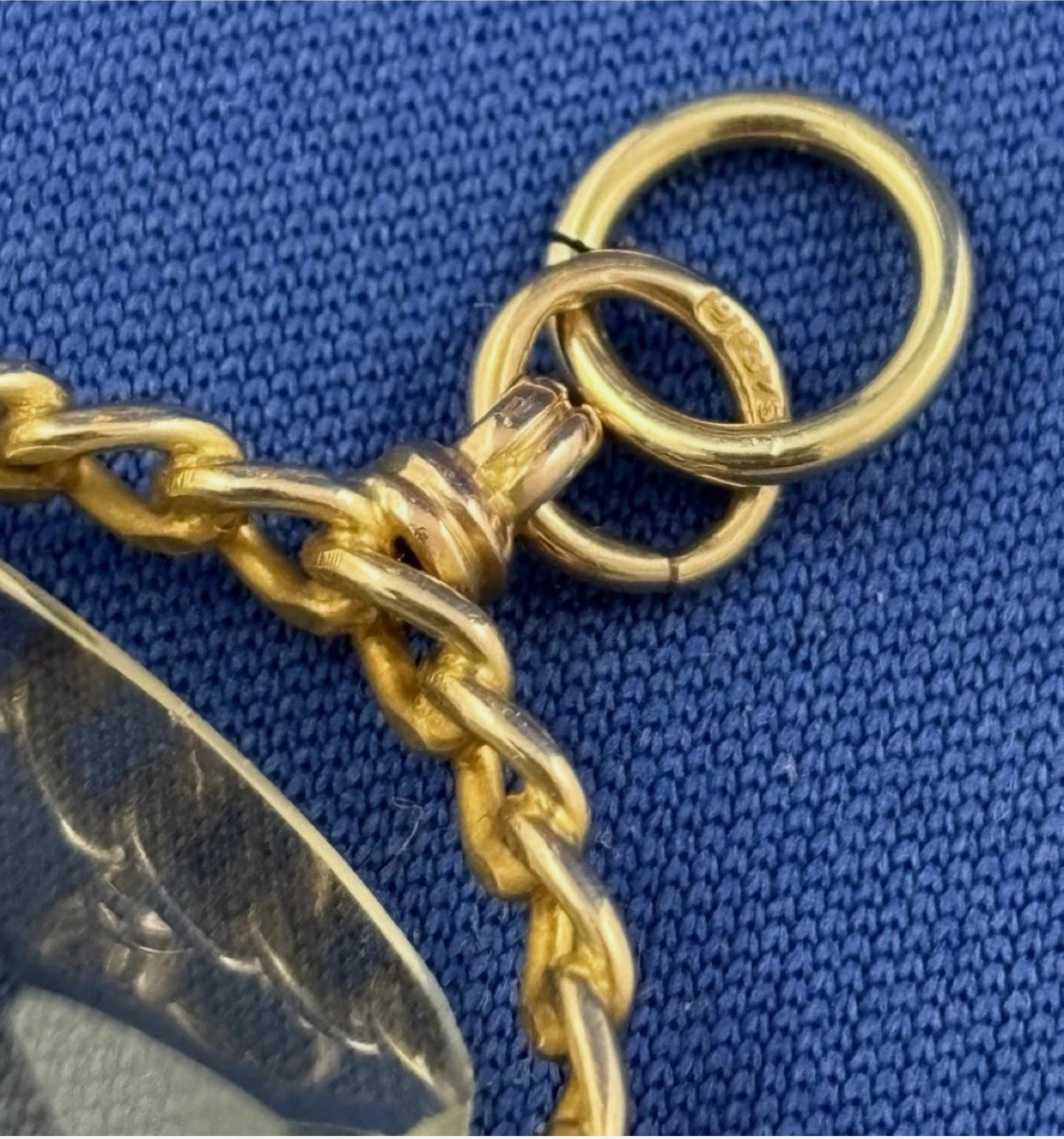 Antique Citrine Gemstone & 9CT Gold  Spinner Watch FOB - photo 3