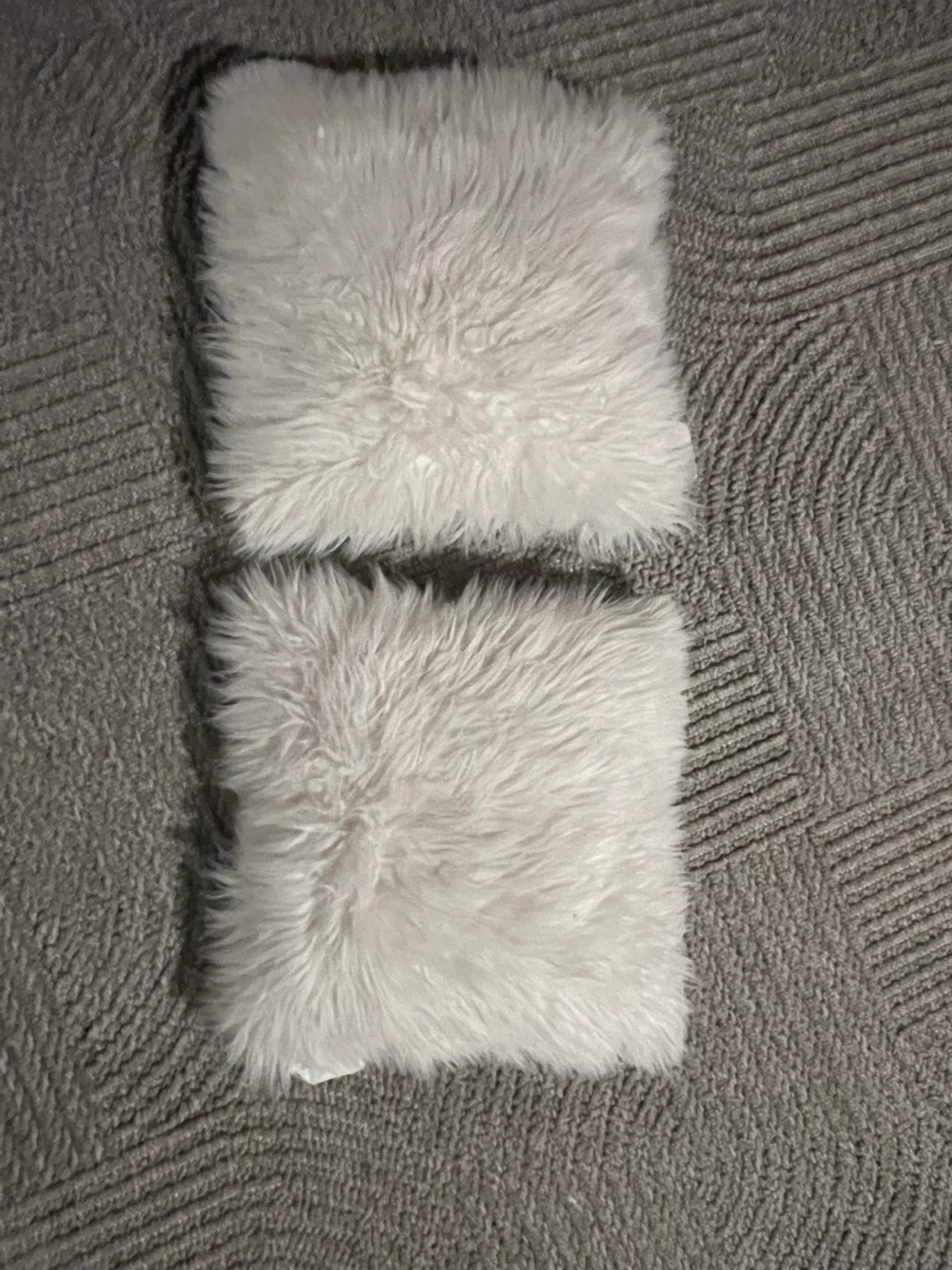 Set of 2 Plush Faux Fur Throw Pillows