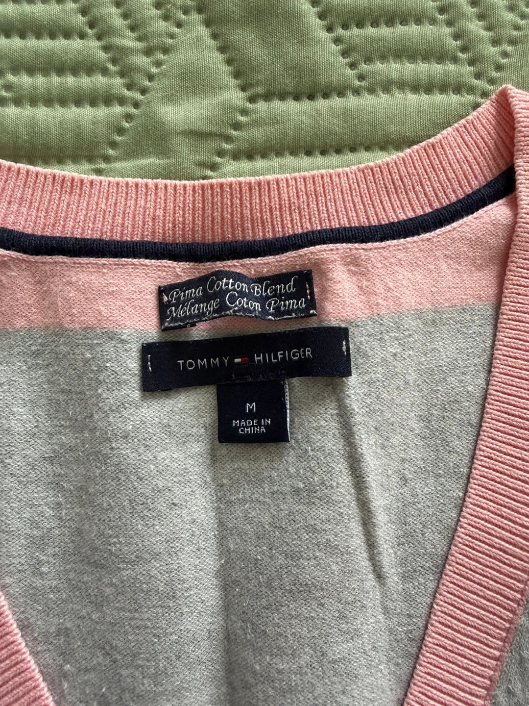 Tommy Hilfiger Striped V-Neck Sweater - Size M - photo 2