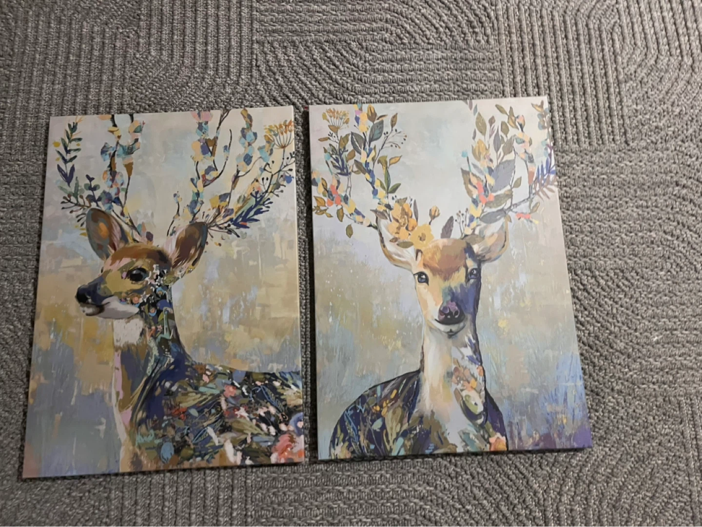Set of 2 Deer Canvas Wall Art Prints