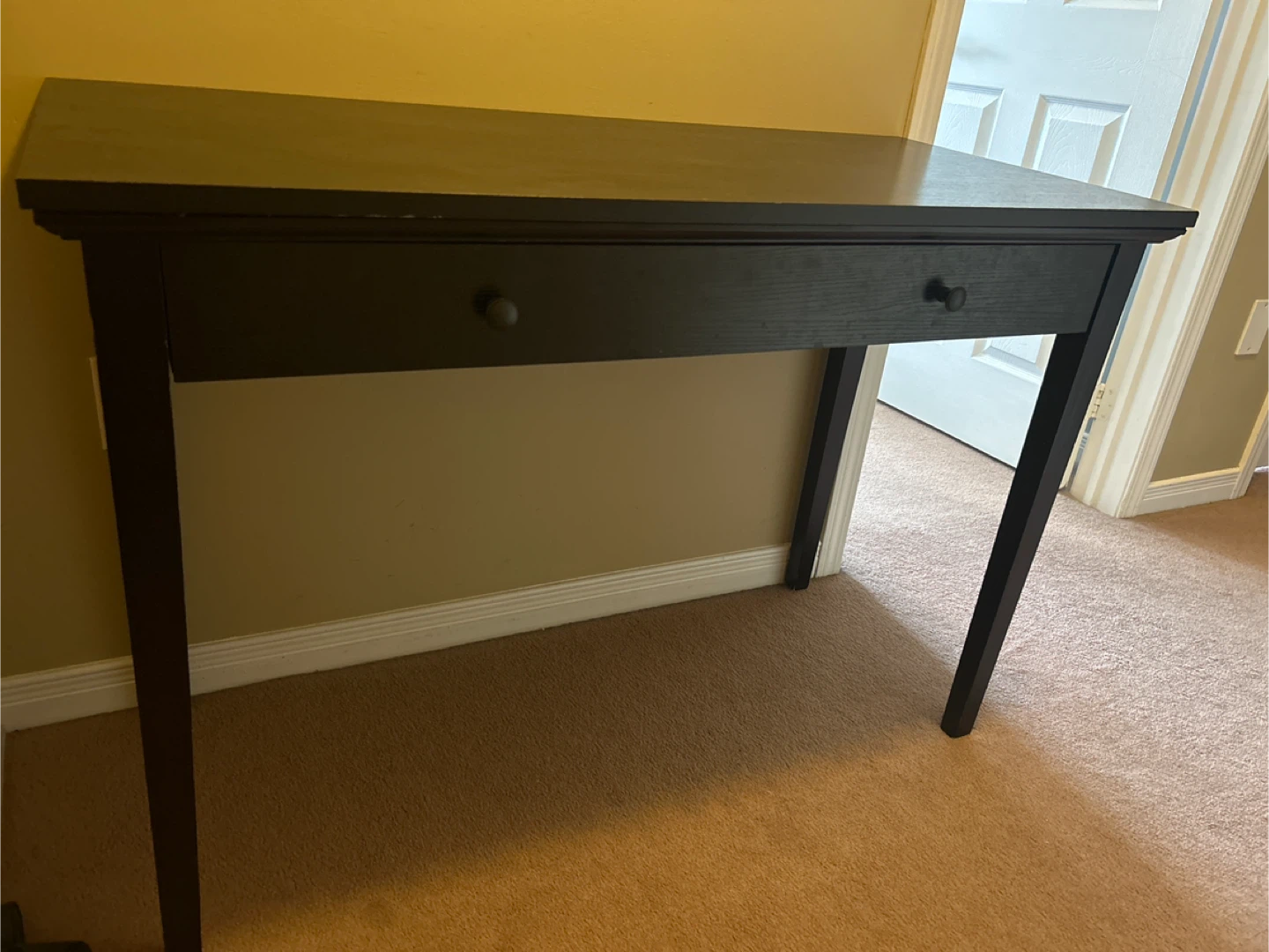 Dark Wood Console Table with Drawer