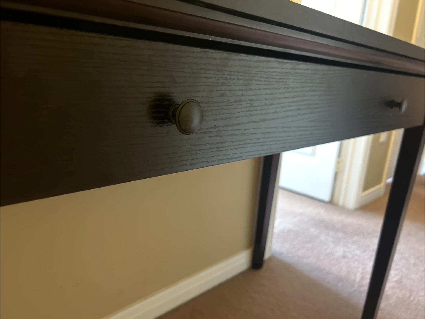Dark Wood Console Table with Drawer - photo 2