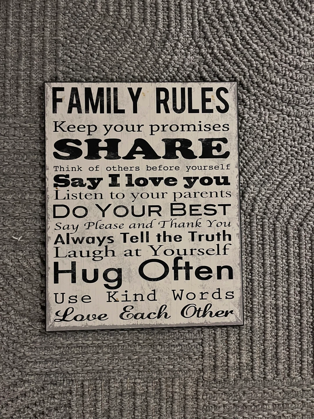 Family Rules Wall Sign