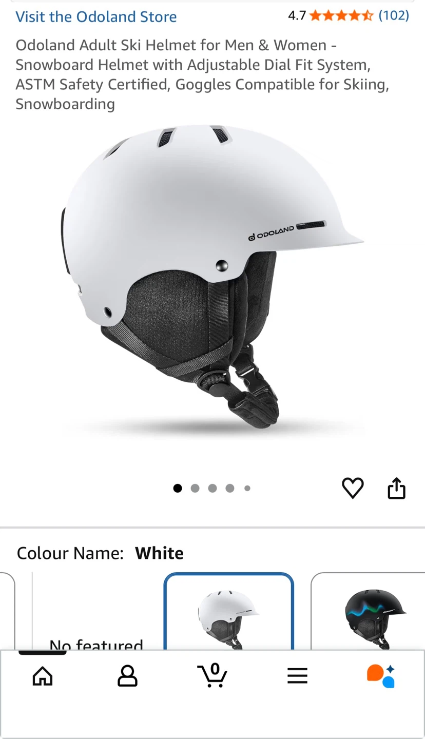 Odoland Adult Ski Helmet - White