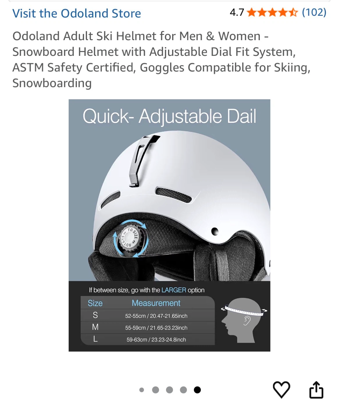 Odoland Adult Ski Helmet - White - photo 3