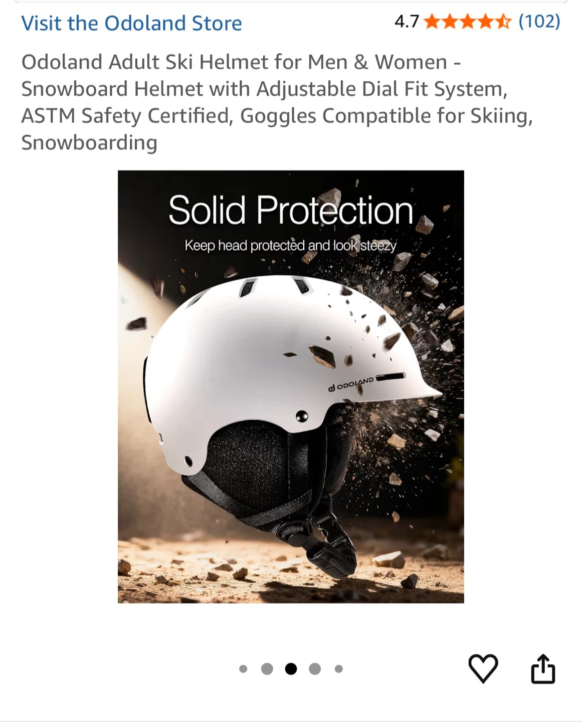 Odoland Adult Ski Helmet - White - photo 4