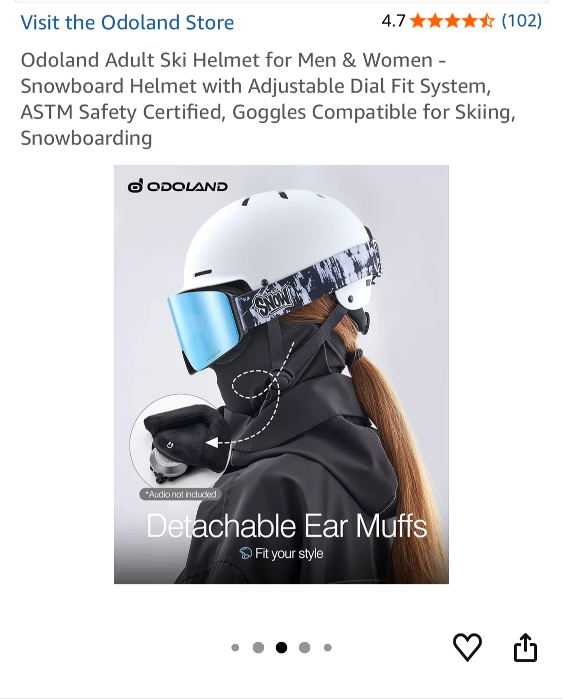 Odoland Adult Ski Helmet - White - photo 2