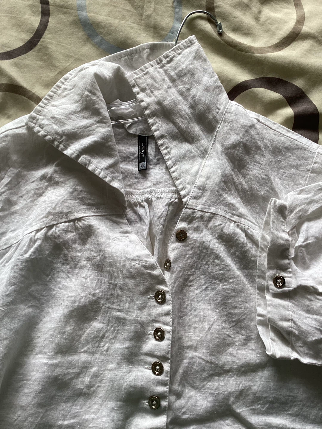 XL White 100% Linen Button-Up Shirt/dress - photo 2