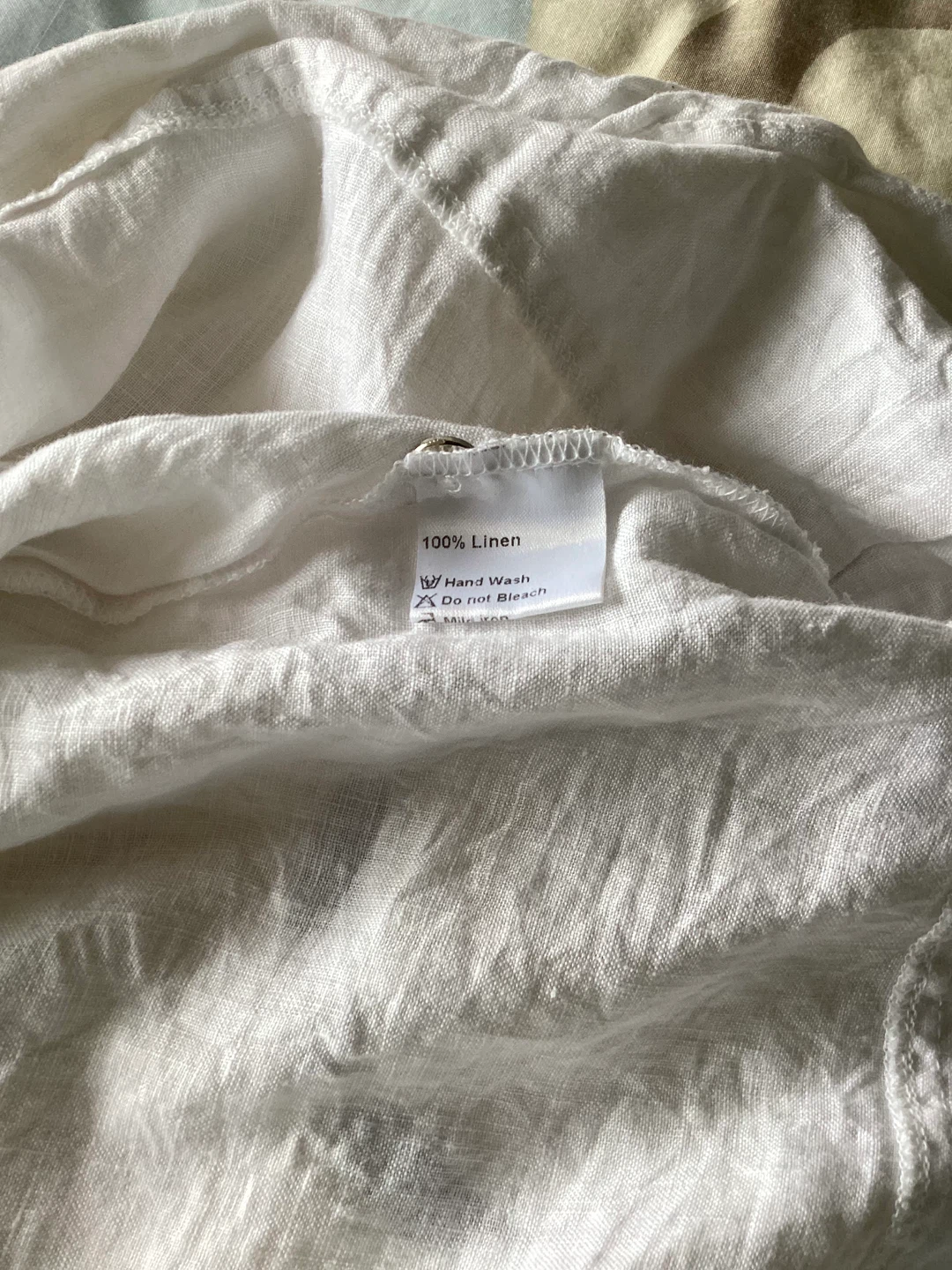 XL White 100% Linen Button-Up Shirt/dress - photo 4