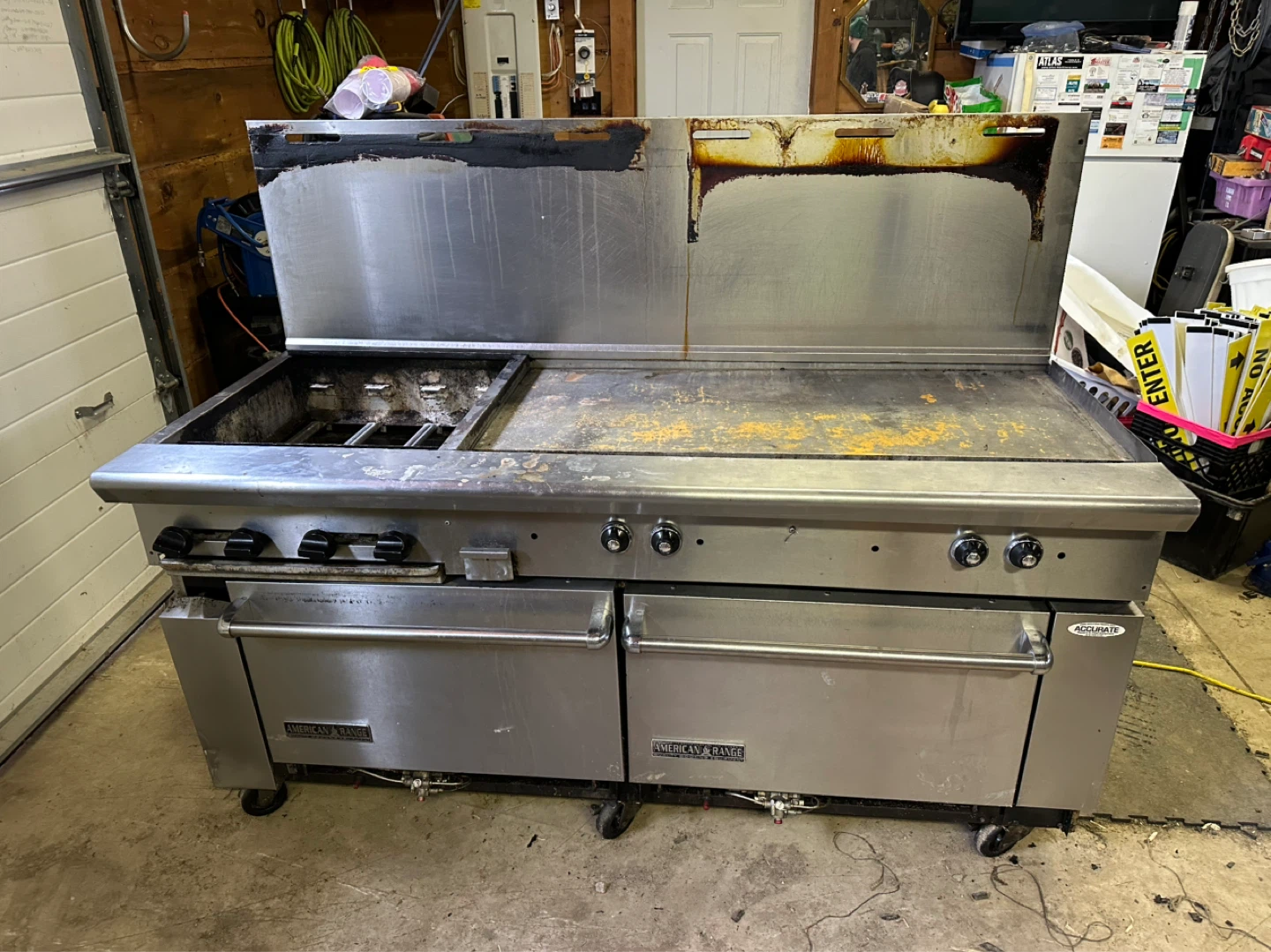 American Range Commercial Gas Range with Griddle and Oven