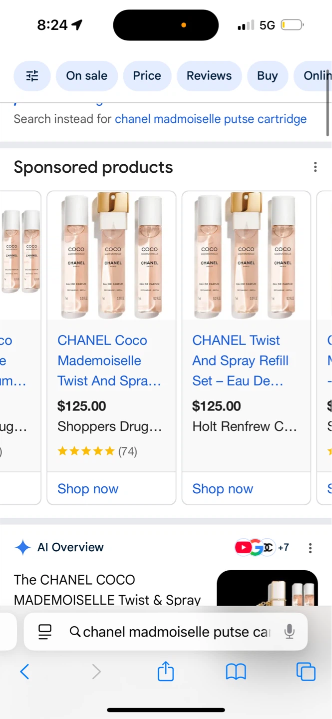 CHANEL Coco Mademoiselle Mini Twist & Spray Eau de Parfum refill