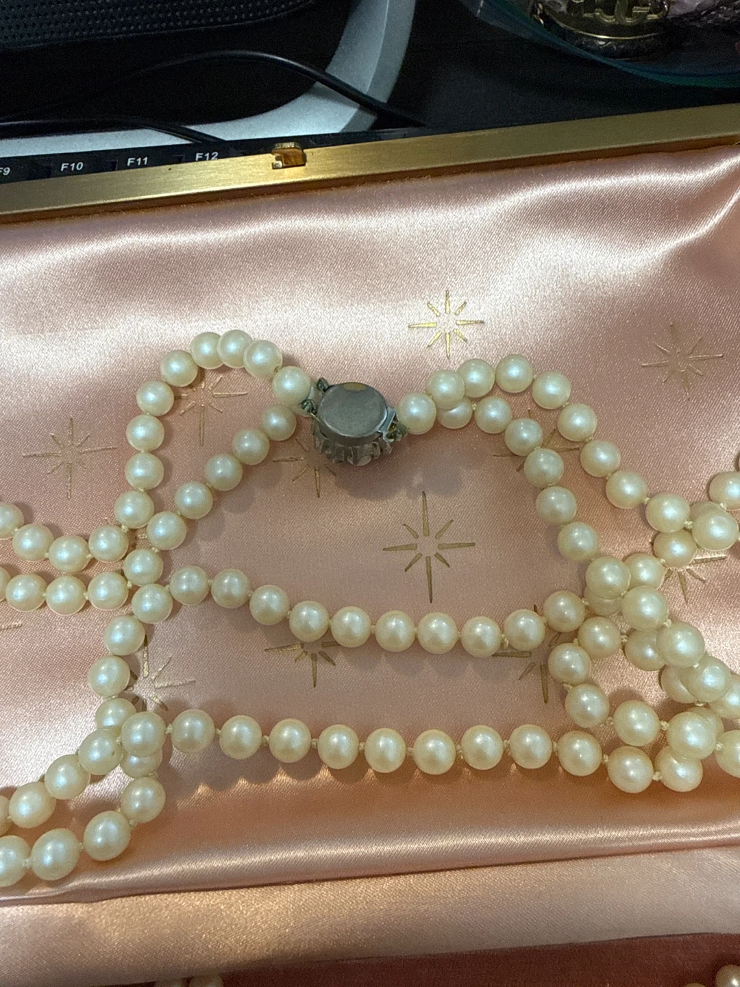 Faux Pearl Necklace with Rhinestone Clasp - photo 2