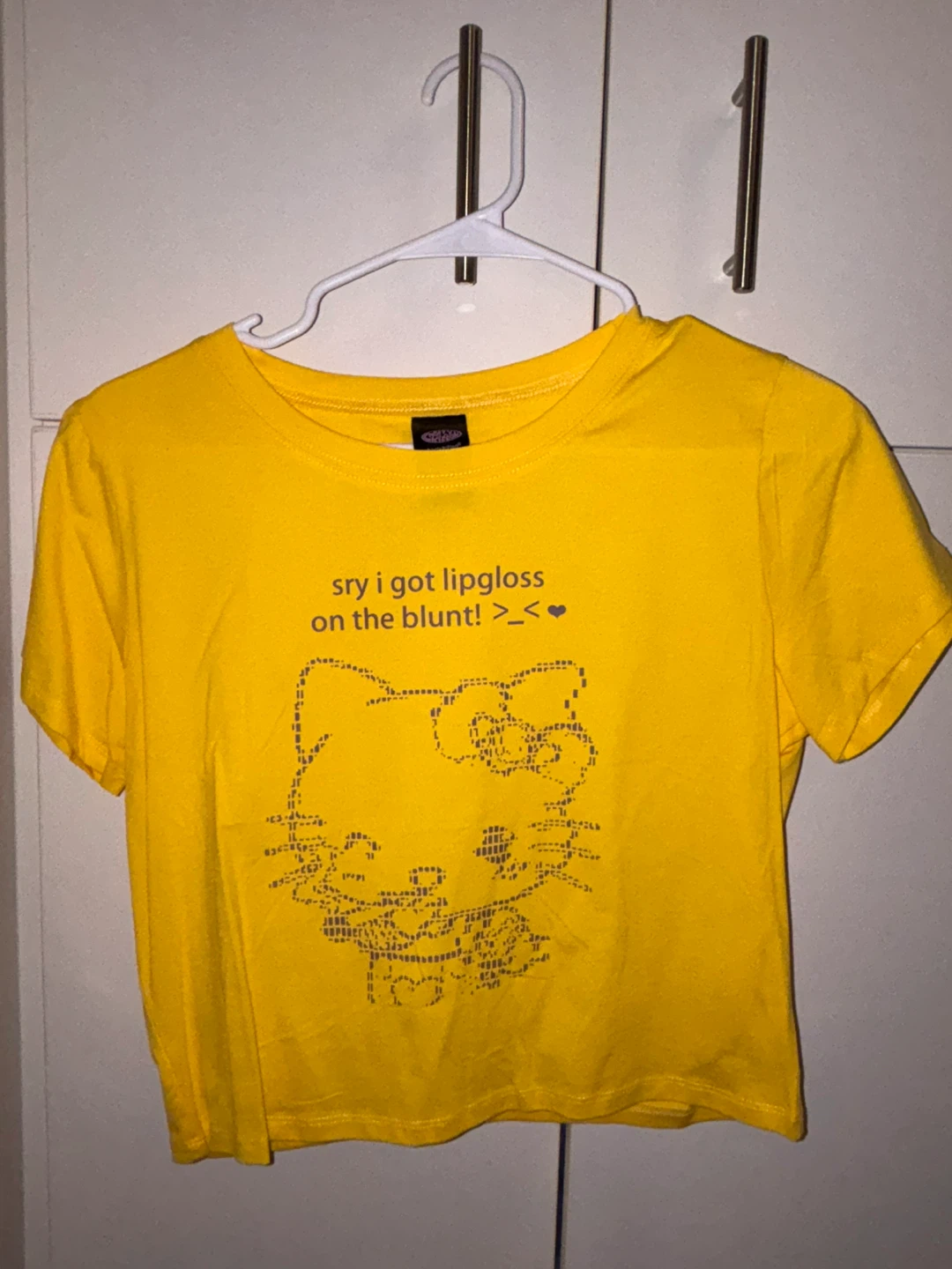 New Yellow Crop Top Hello Kitty T-Shirt