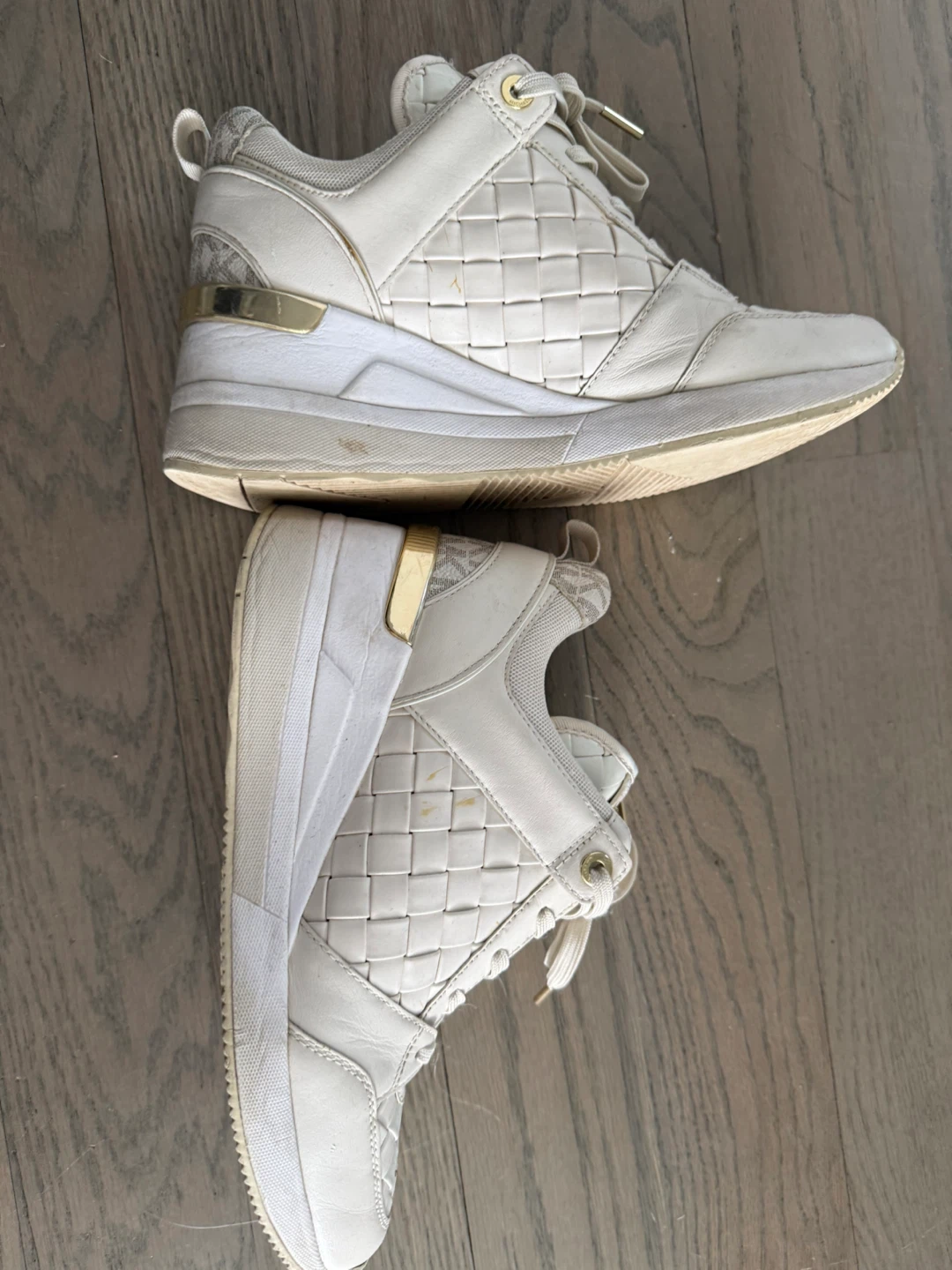 Michael Kors White Leather Woven Sneakers size 7.5 - photo 5
