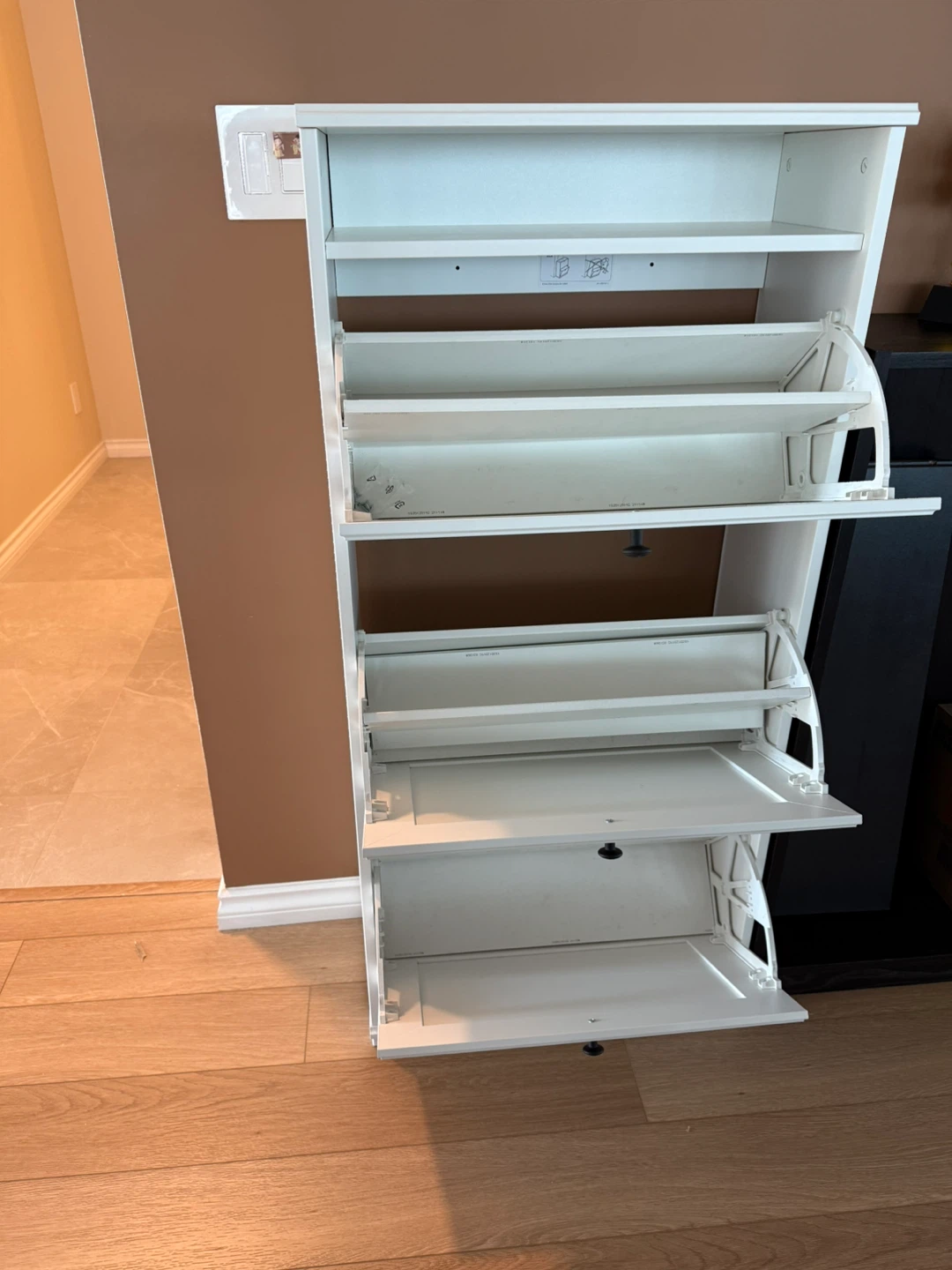 White 3-Drawer Shoe Cabinet - photo 5