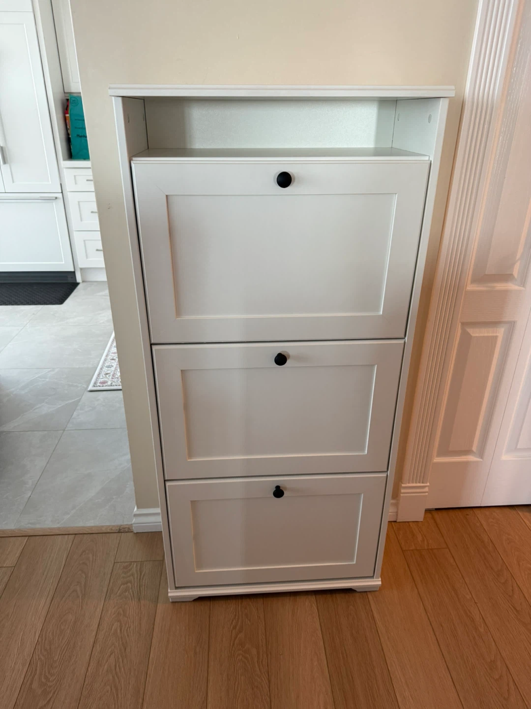 White 3-Drawer Shoe Cabinet