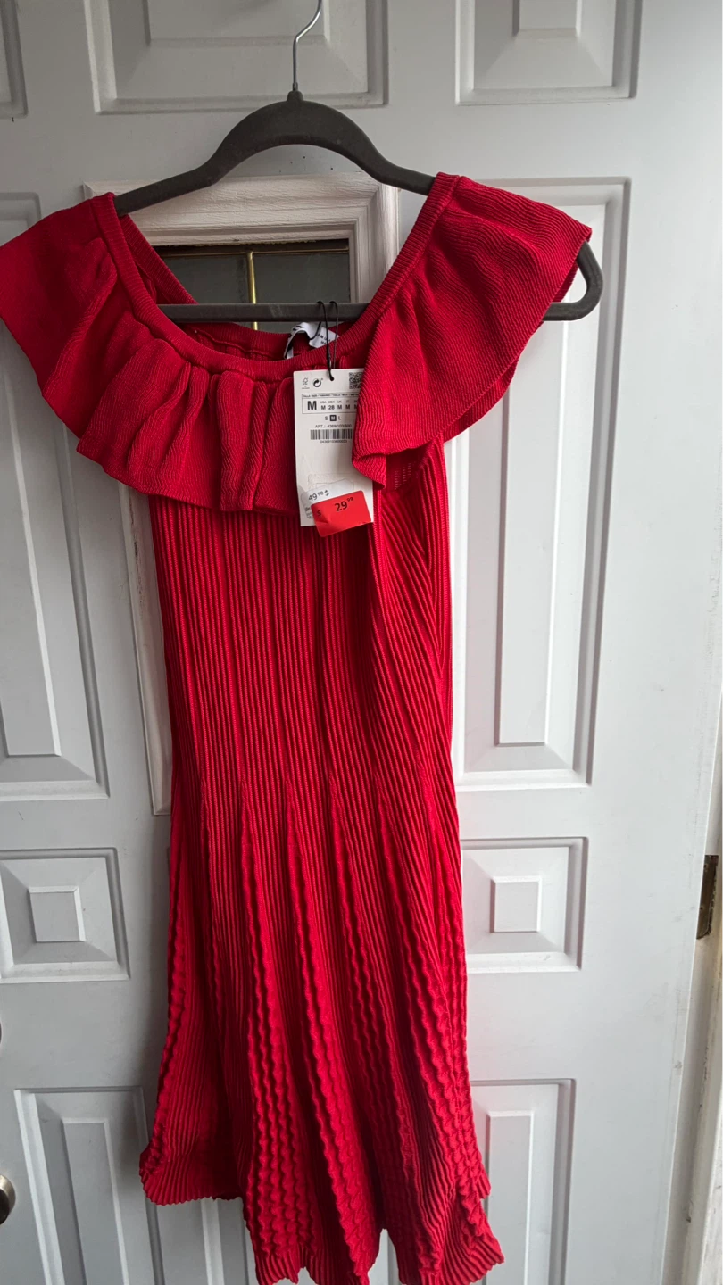 Red dress Zara with tags