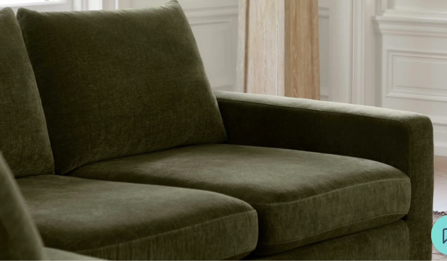 Interior Define Custom Sloan Chaise Sofa in Ivy Vintage Velvet - photo 5