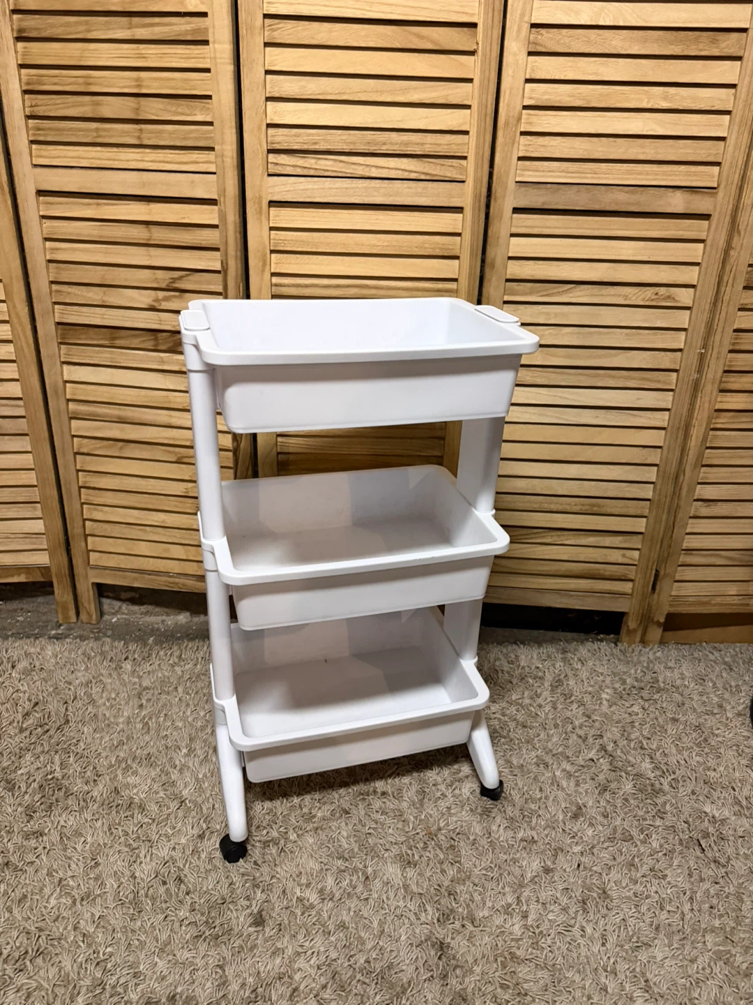 White 3-Tier Rolling Utility Cart - photo 3