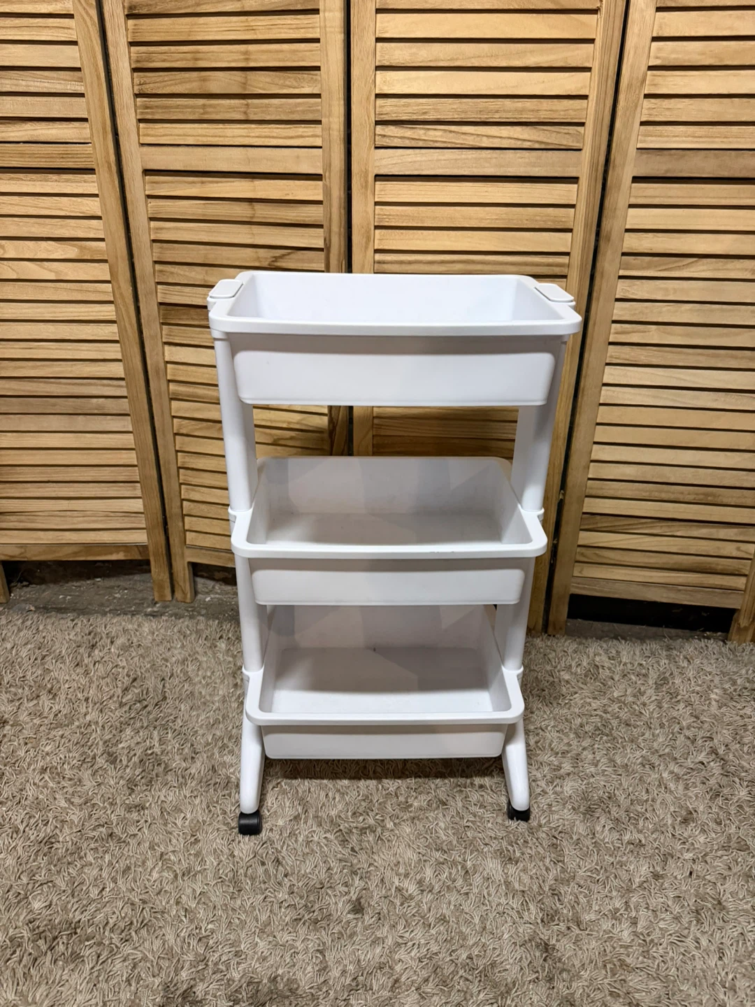 White 3-Tier Rolling Utility Cart