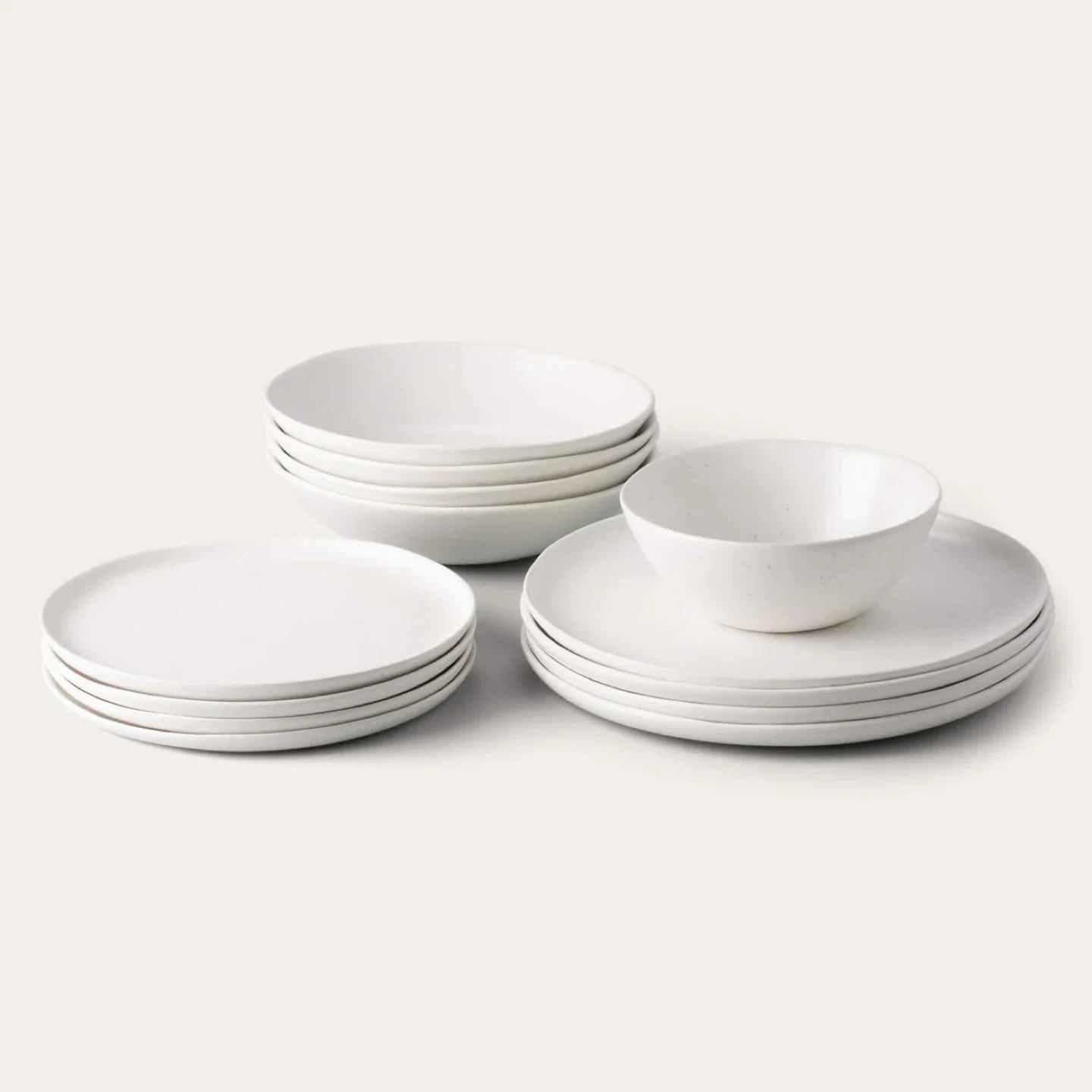 Fable Speckled White Dinnerware Set - serving for 2