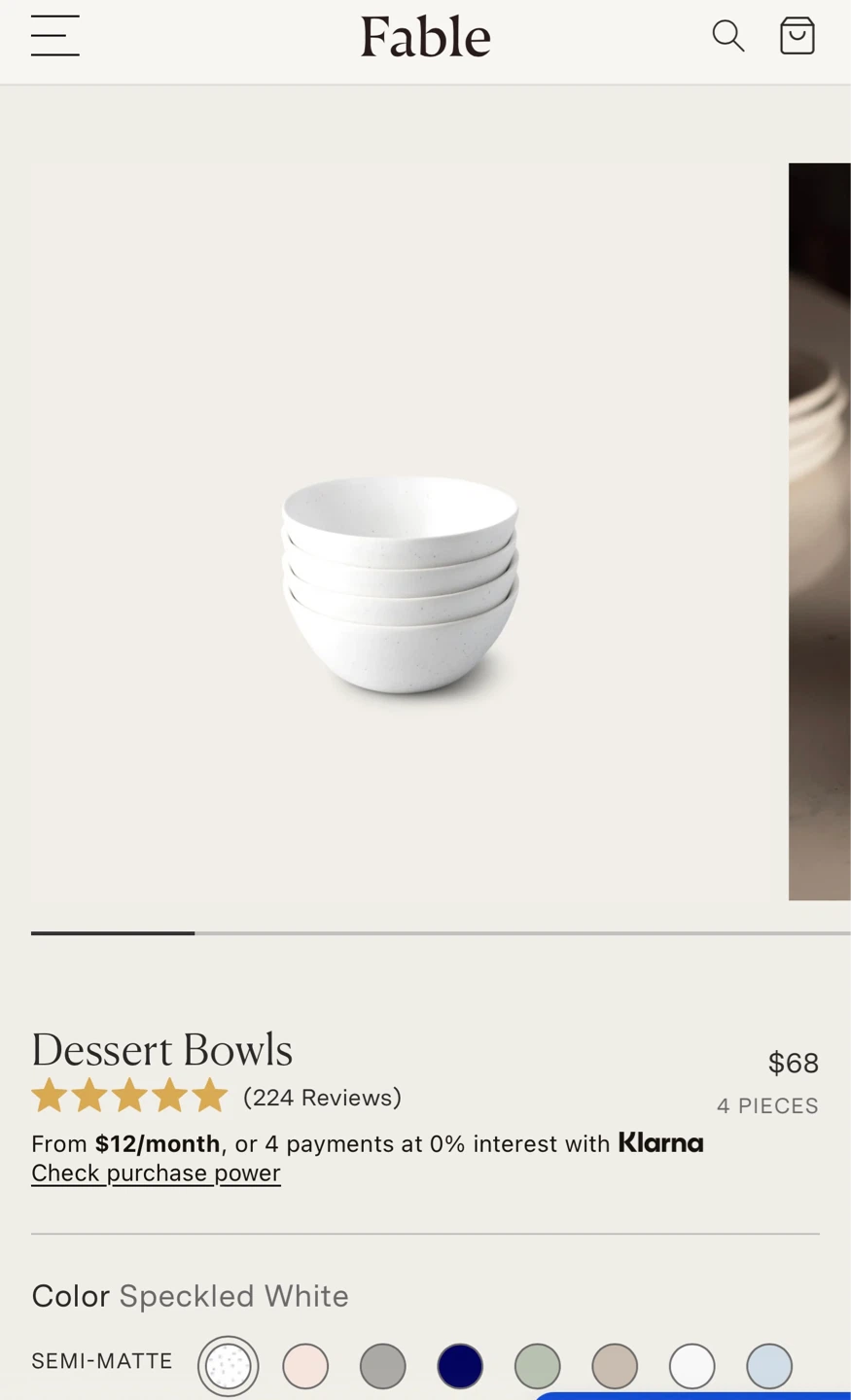 Fable Speckled White Dinnerware Set - serving for 2 - photo 5