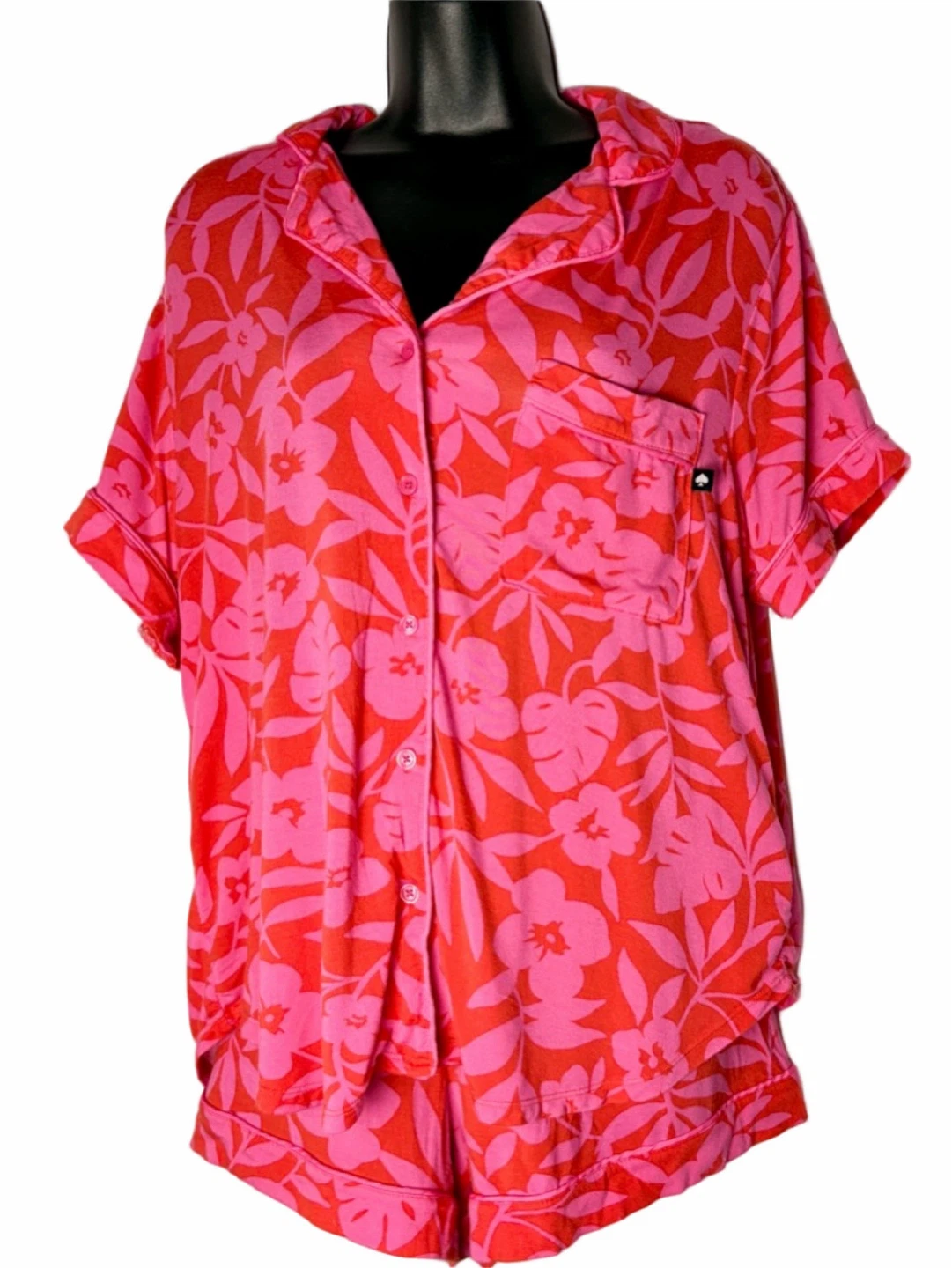 Kate Spade Tropical Foliage Patterned Two Piece Pajama Set