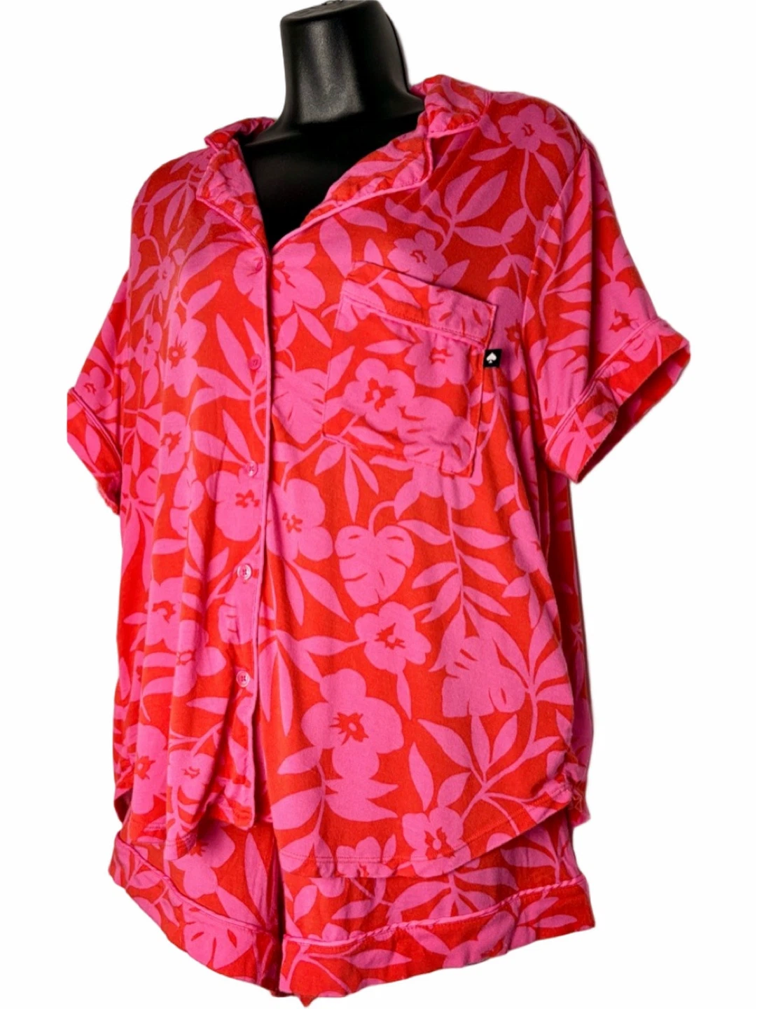 Kate Spade Tropical Foliage Patterned Two Piece Pajama Set - photo 2