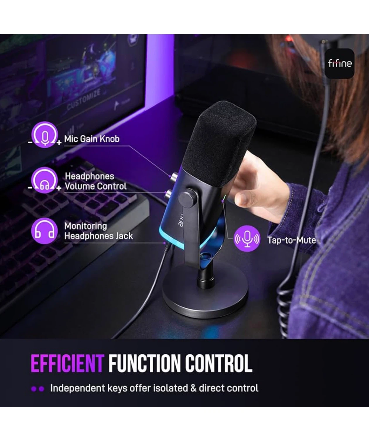 Fifine AM8 USB/XLR Gaming Podcast and Streaming Microphone - photo 5