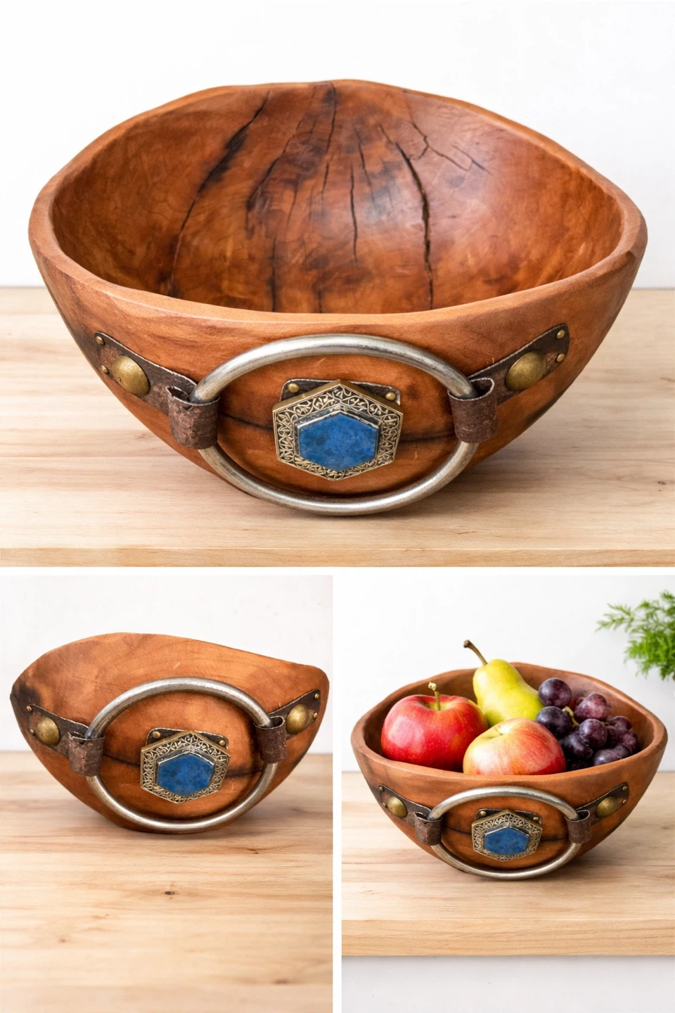 Handcrafted Rustic Walnut Wood Bowl – One of a Kind