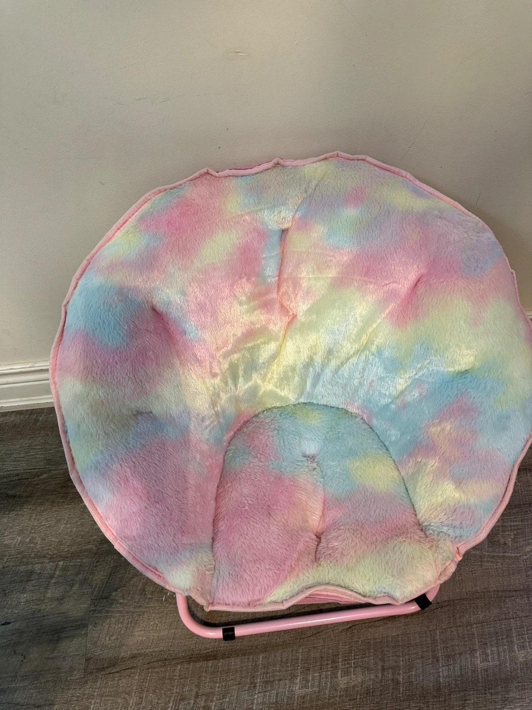 Almost new Fuzzy Tie-Dye Moon Chair