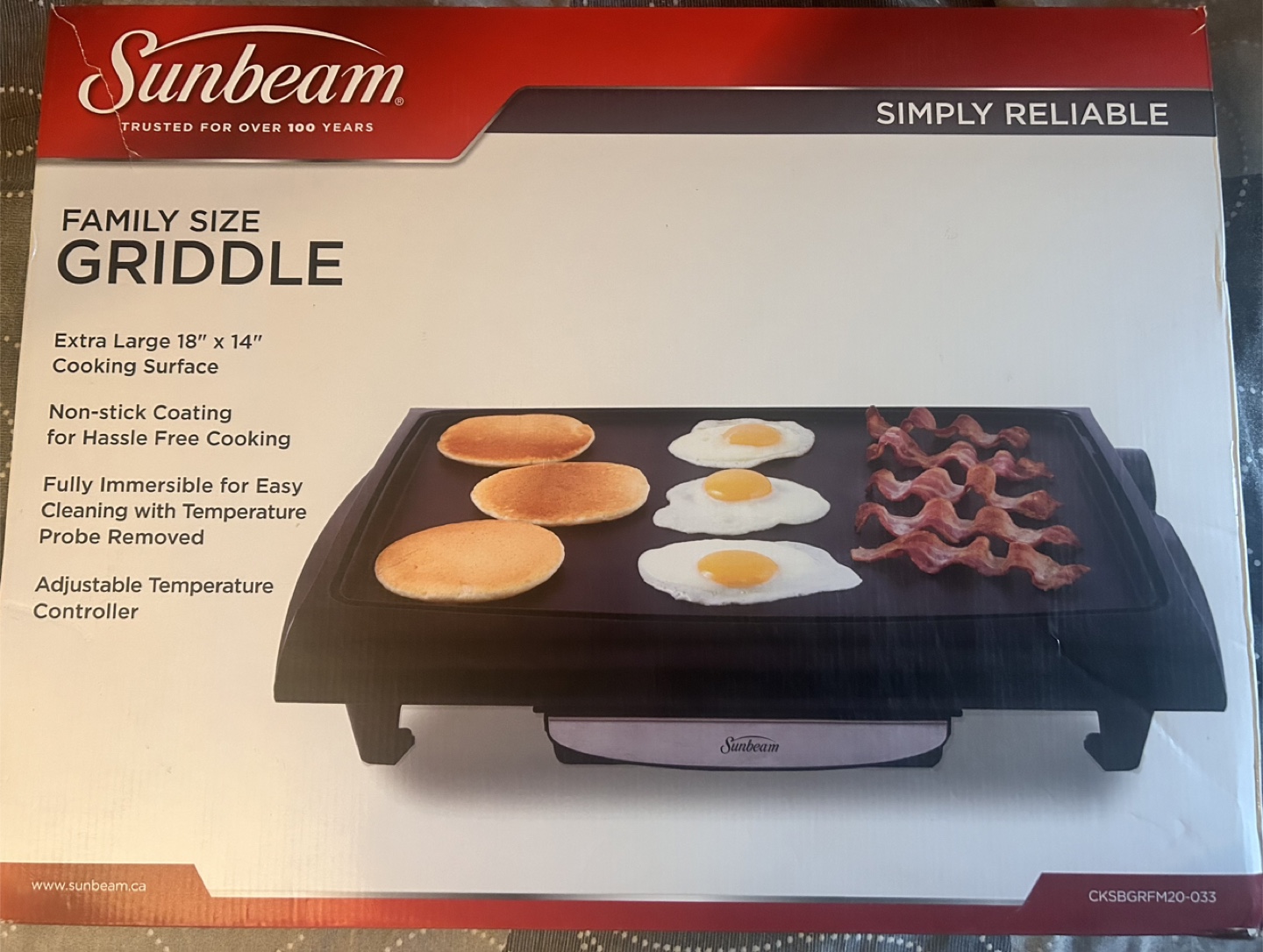 Sunbeam Family Size Griddle
