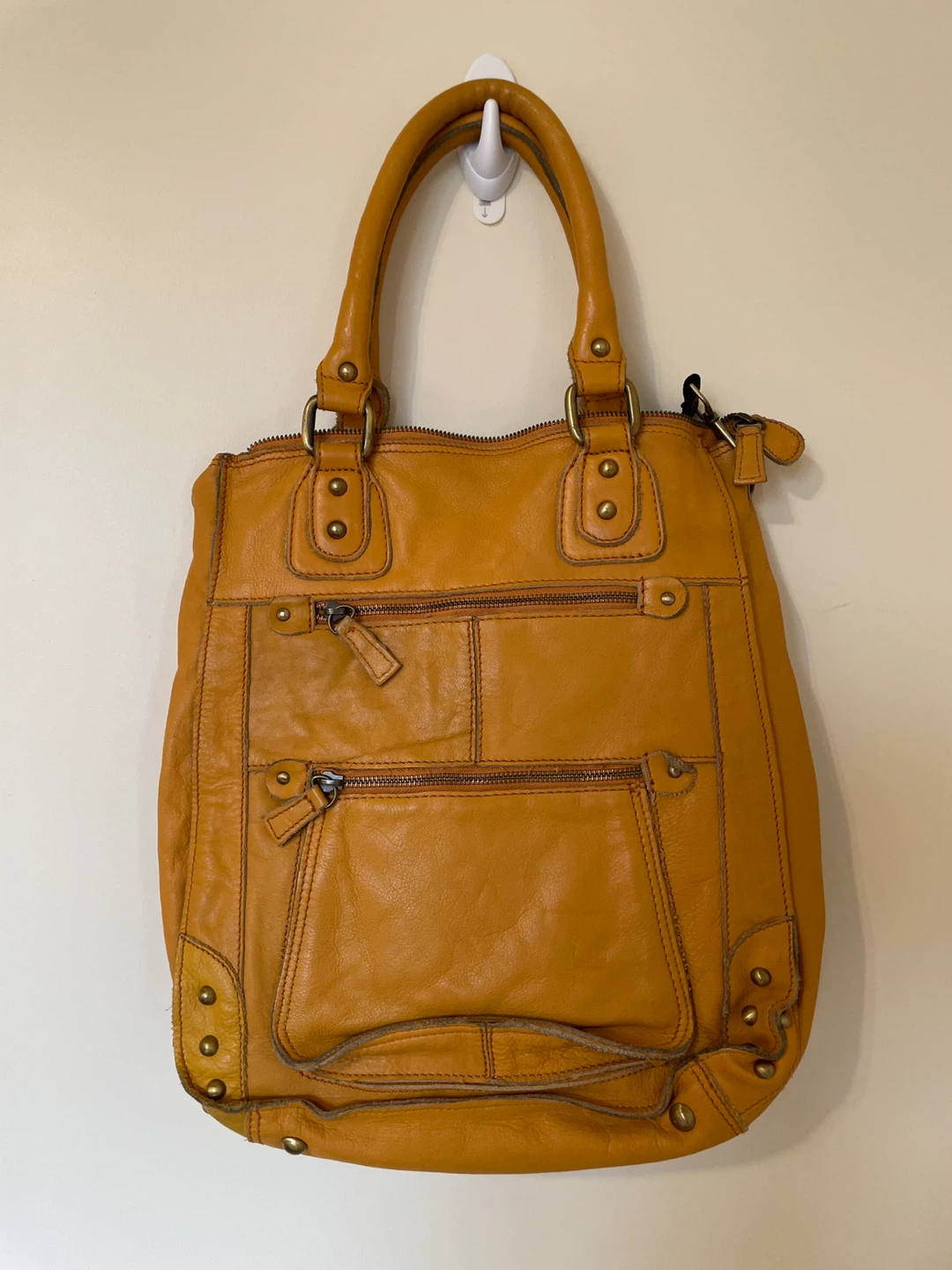 Whistles Mustard Yellow Leather Shoulder Bag