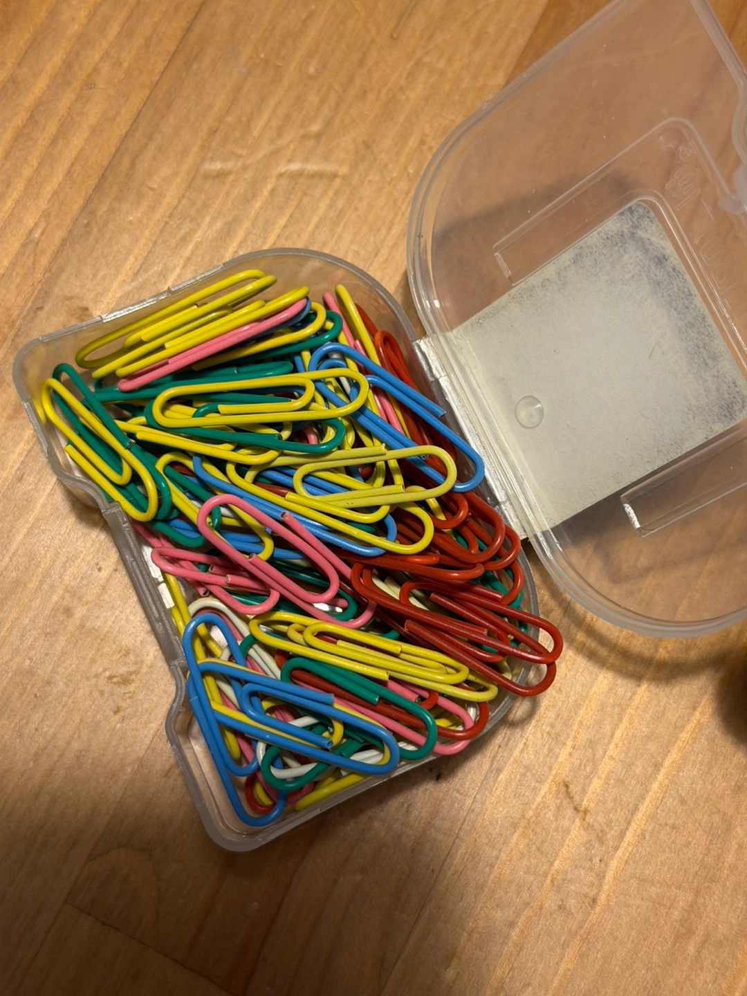 Assorted Color Paper Clips in Storage Box