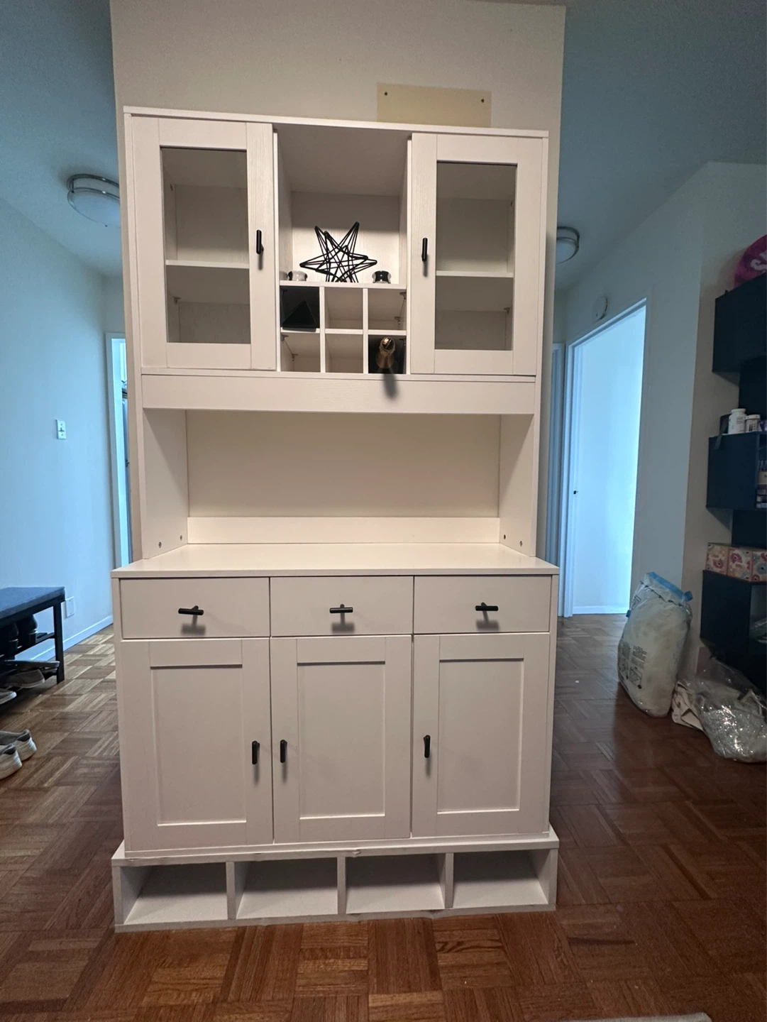 White Hutch with Drawers and Cabinet Doors - photo 2