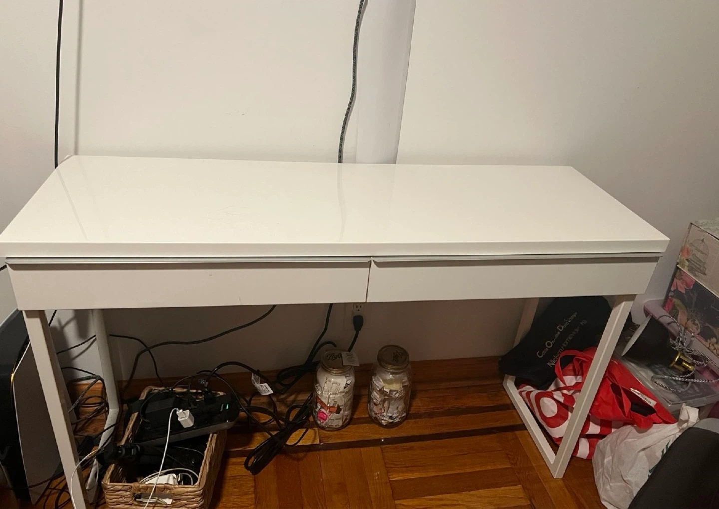 White Desk with Two Drawers