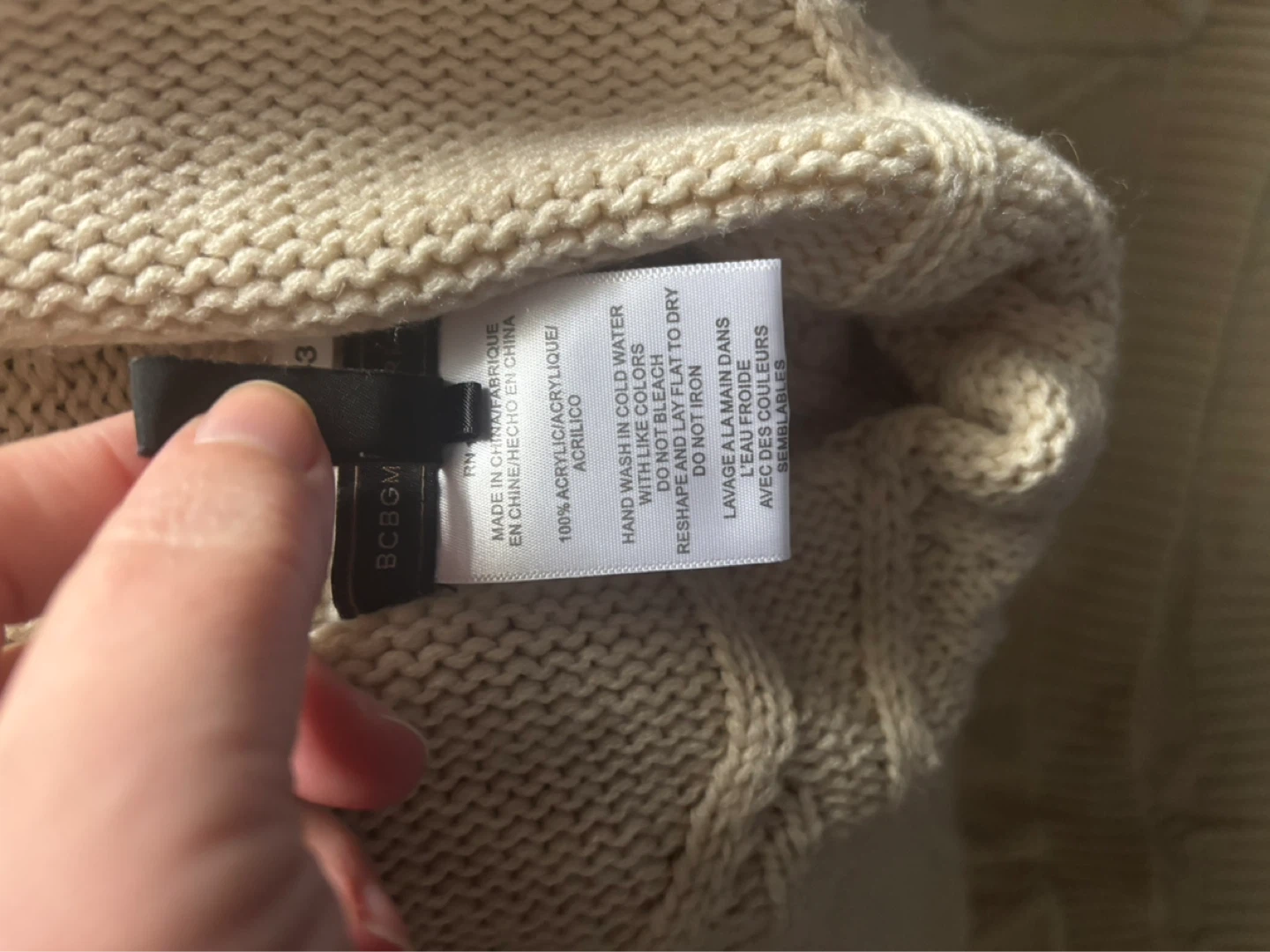 BCBGMAXAZRIA Cream Cable Knit Poncho - photo 2