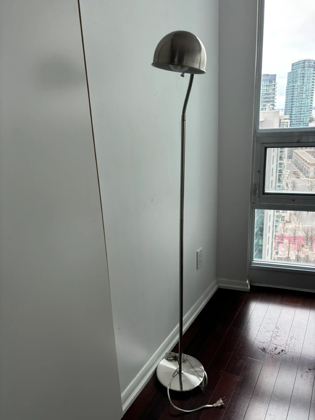 Modern Silver Arc Floor Lamp