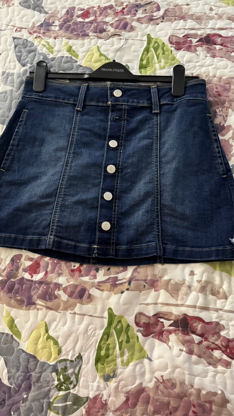 Guess Los Angeles Denim Button-Front Skirt